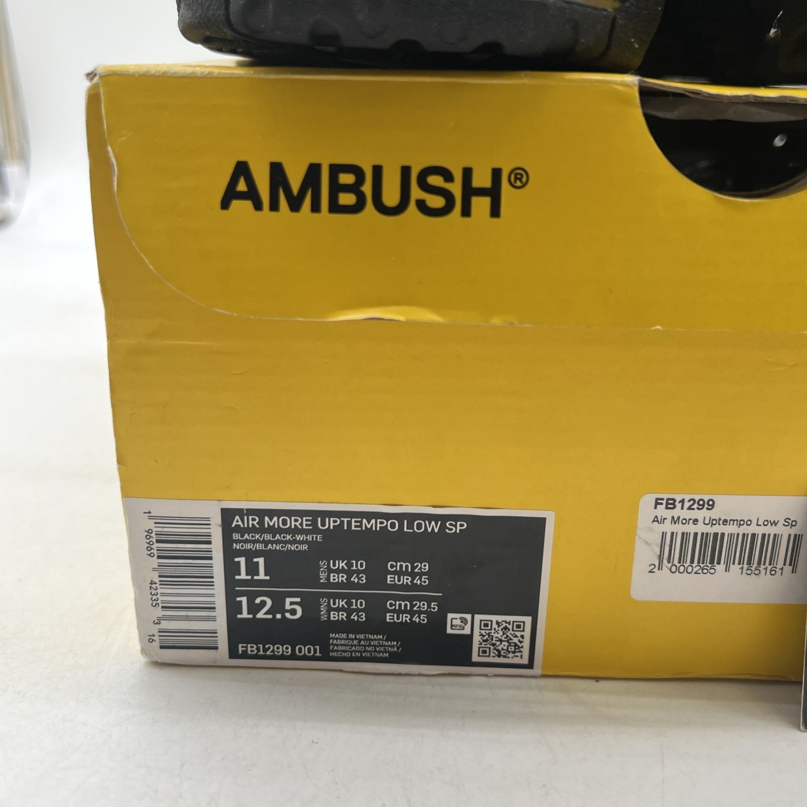 Size 11 - Nike AMBUSH x Air More Uptempo Low Black (FB1299-001)