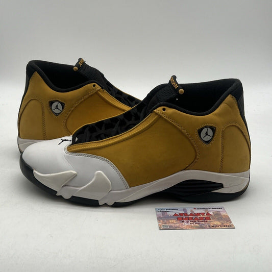 Size 13 - Jordan 14 Retro Light Ginger 2022 White Yellow Black (487471-701)