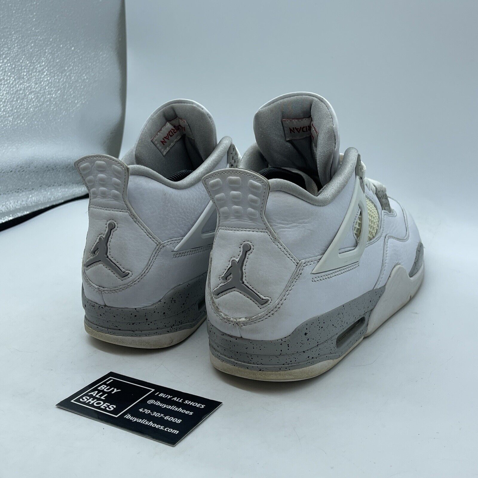 Size 9.5 - Jordan 4 Retro Mid White Oreo Grey White Leather (CT8527-100)