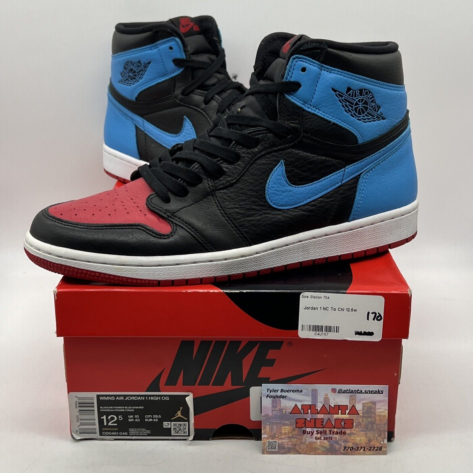 Size 12.5 - Jordan 1 High OG UNC To Chicago 2020 Red Black Leather (CD0461-046)