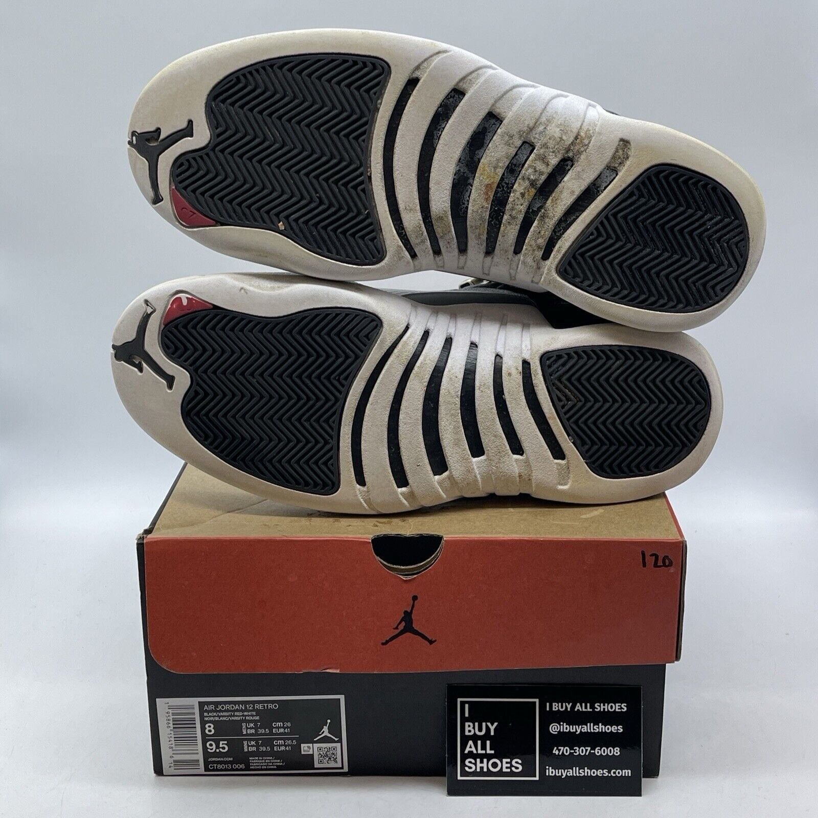 Size 8 - Jordan 12 Retro Mid Playoff Black Red White Silver Leather (CT8013-006)