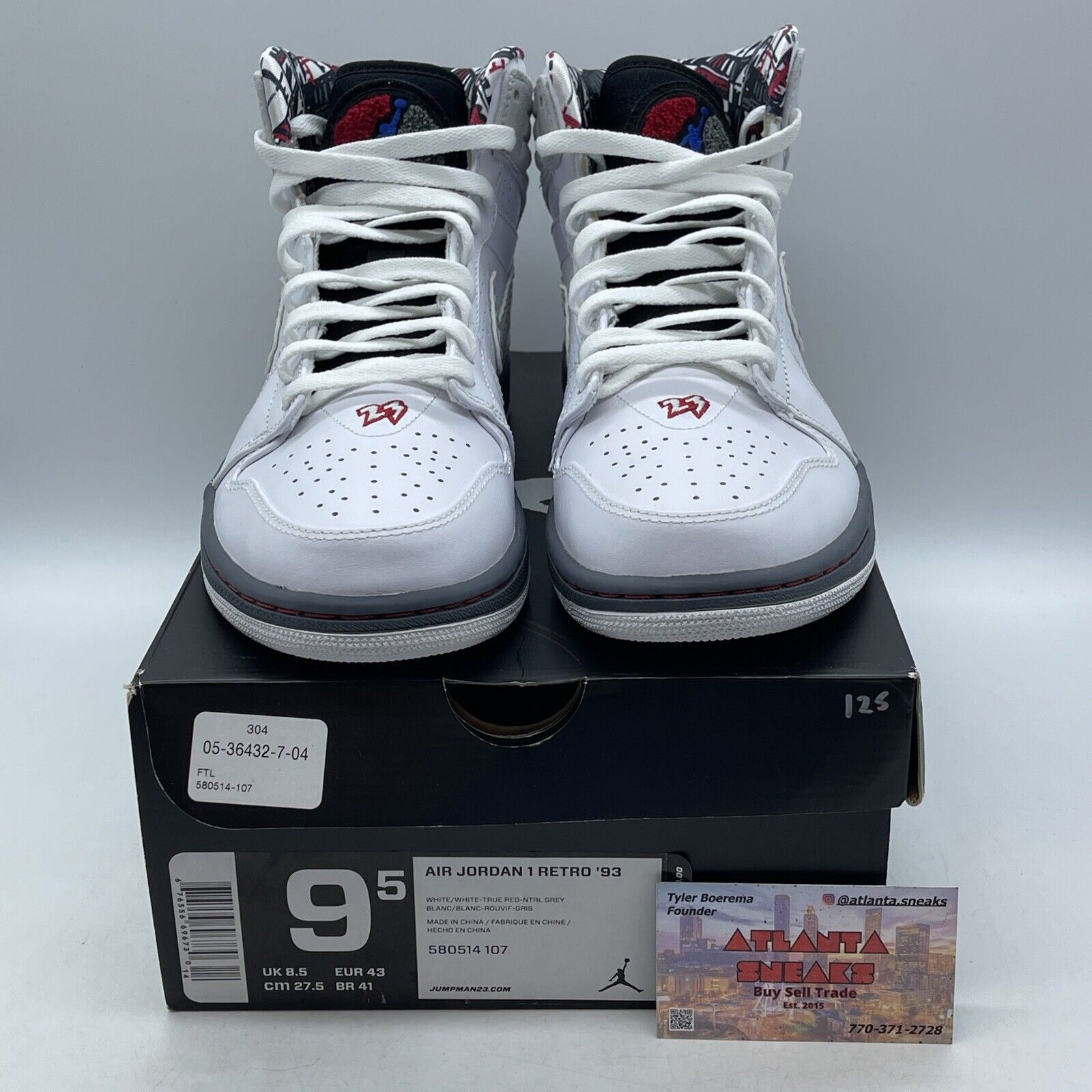 Size 9.5 - Air Jordan 1 Retro '93 BuGS Bunny White Suede Leather (580514-107)