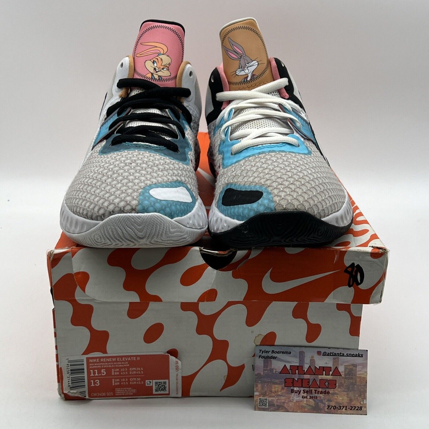 Size 11.5 - Nike Space Jam x Renew Elevate 2 Hares Grey Black (CW3406-505)