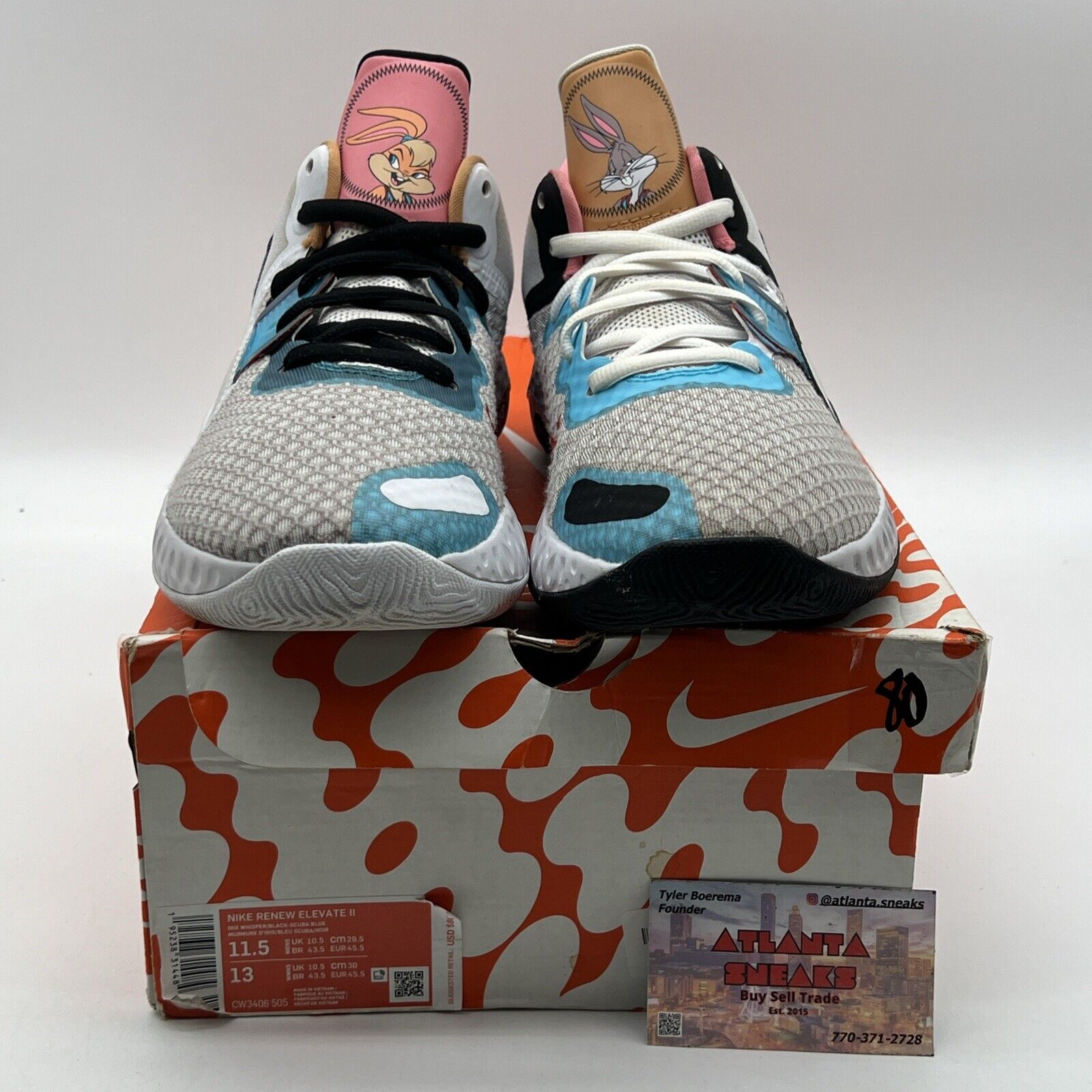 Size 11.5 - Nike Space Jam x Renew Elevate 2 Hares Grey Black (CW3406-505)