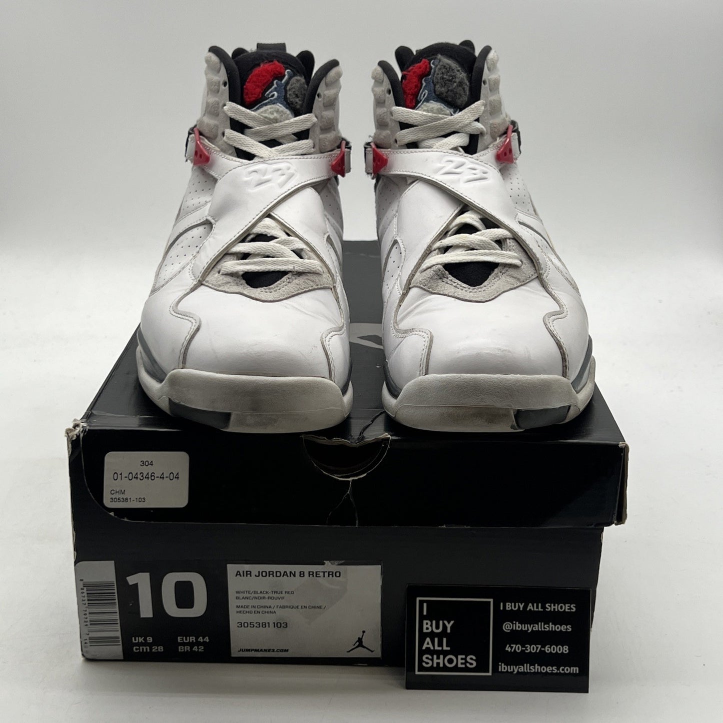 Size 10 - Air Jordan 8 Retro White 2013 (305381-103)