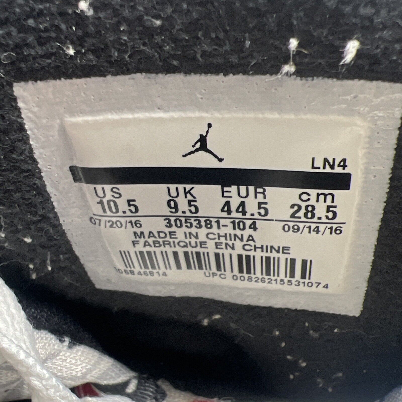 Size 10.5 - Air Jordan 8 Retro Alternate Black Red Leather White (305381-104)