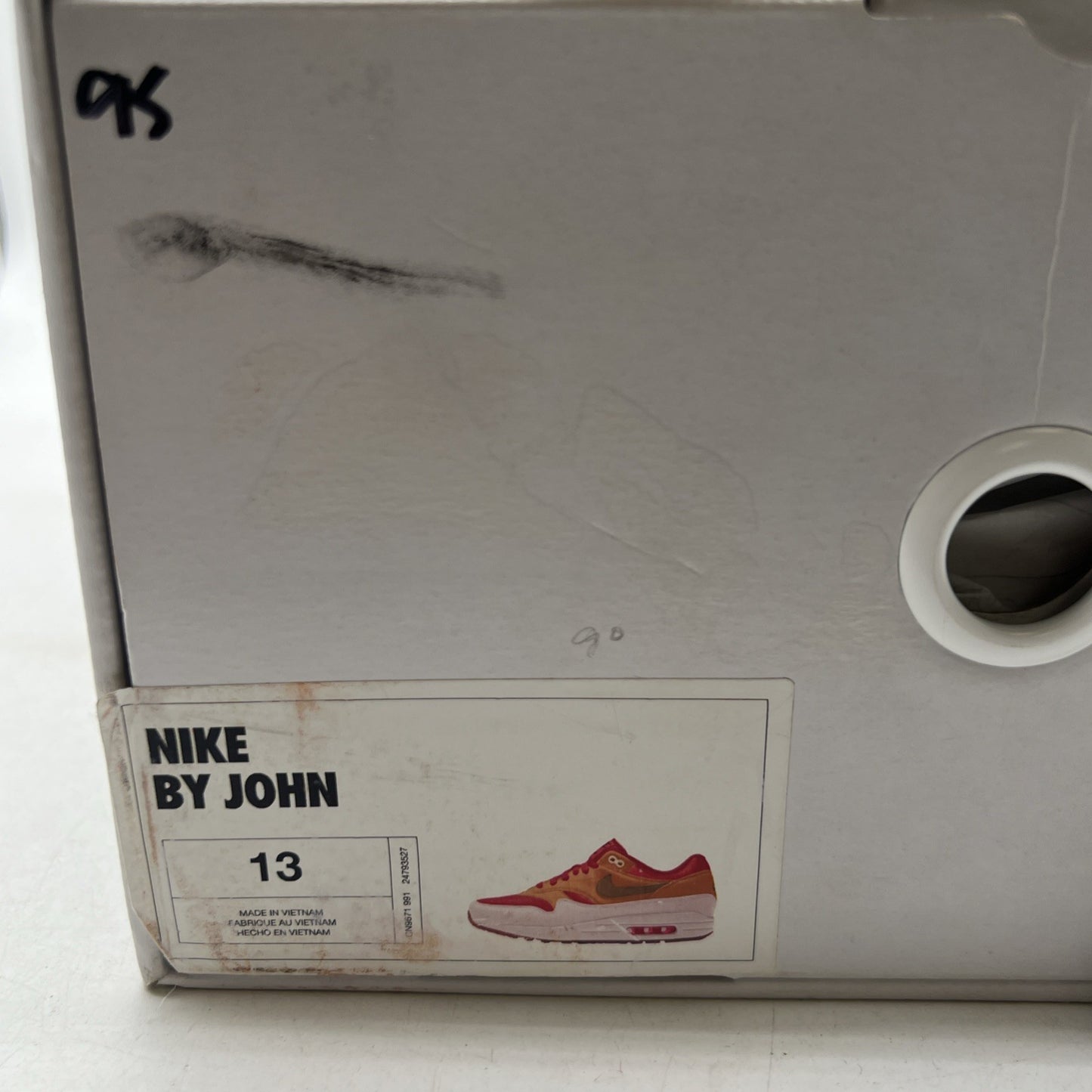Size 13 - Air Max 1 nike by you (CN9671-991) Bright Crimson Grey
