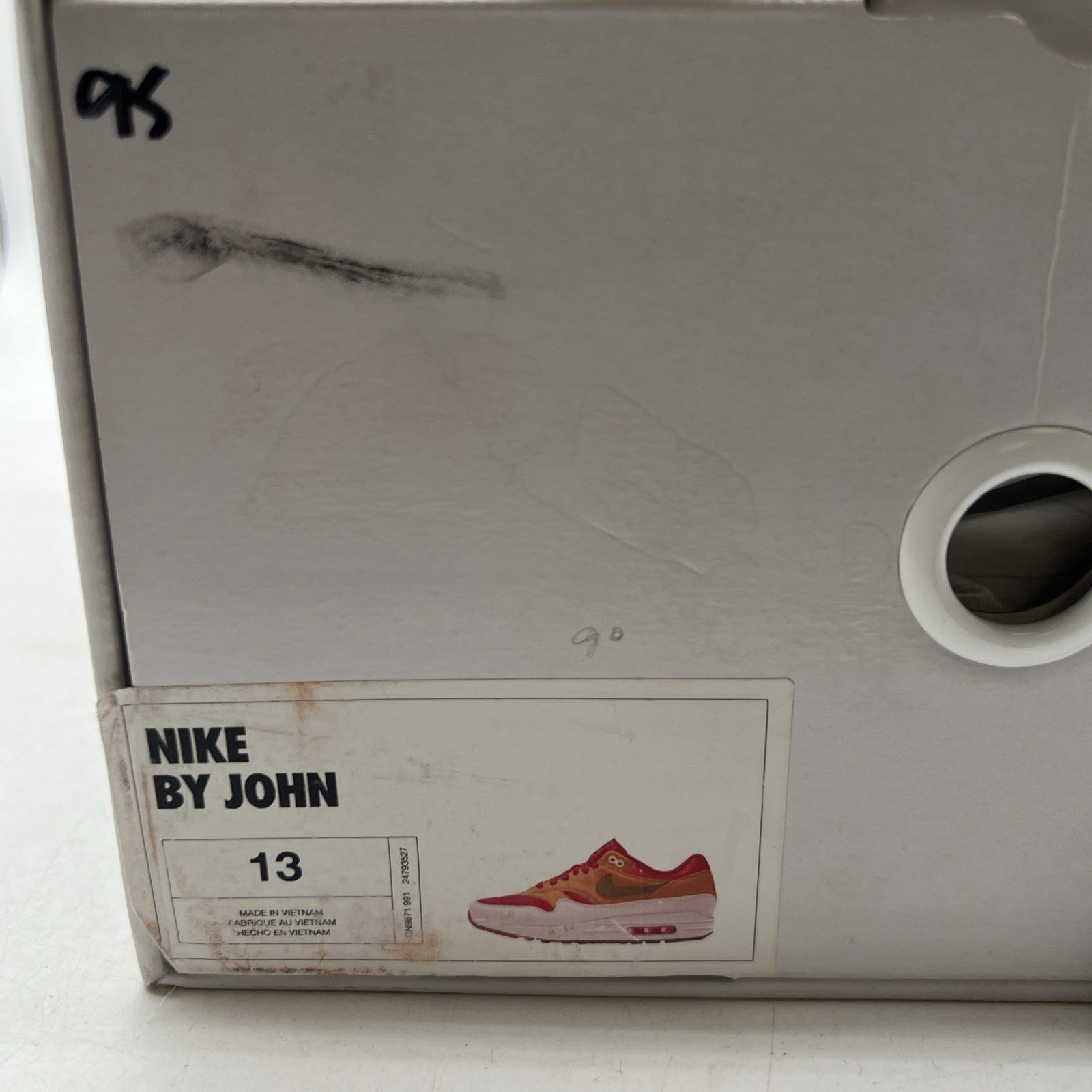 Size 13 - Air Max 1 nike by you (CN9671-991) Bright Crimson Grey