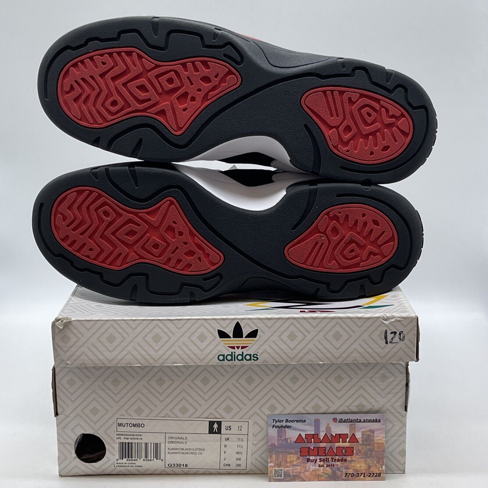 Size 12 - adidas Mutombo White Black Red Yellow Blue Suede Leather (Q33018)