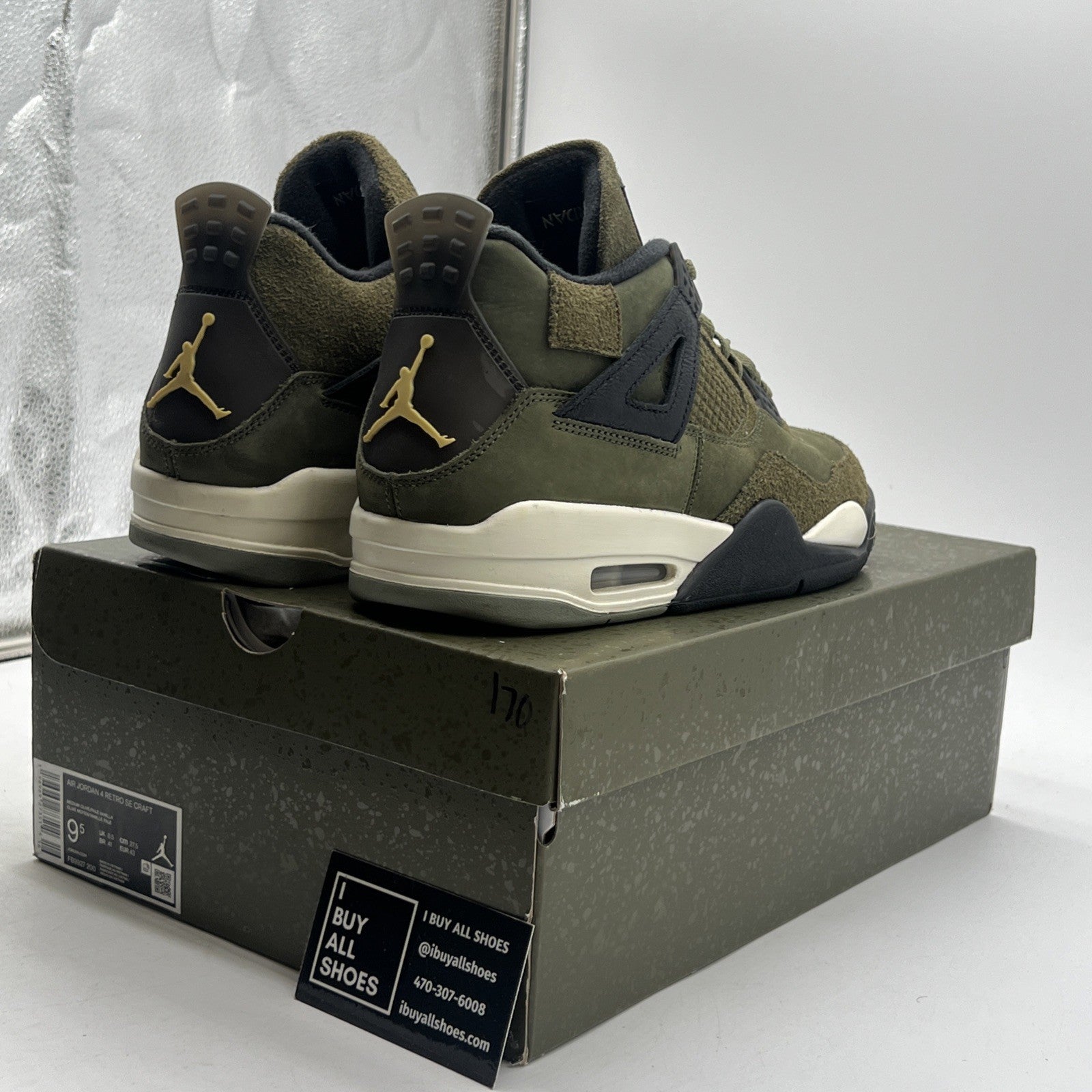 Size 9.5 - Air Jordan 4 SE Retro Low Craft - Olive (FB9927-200)
