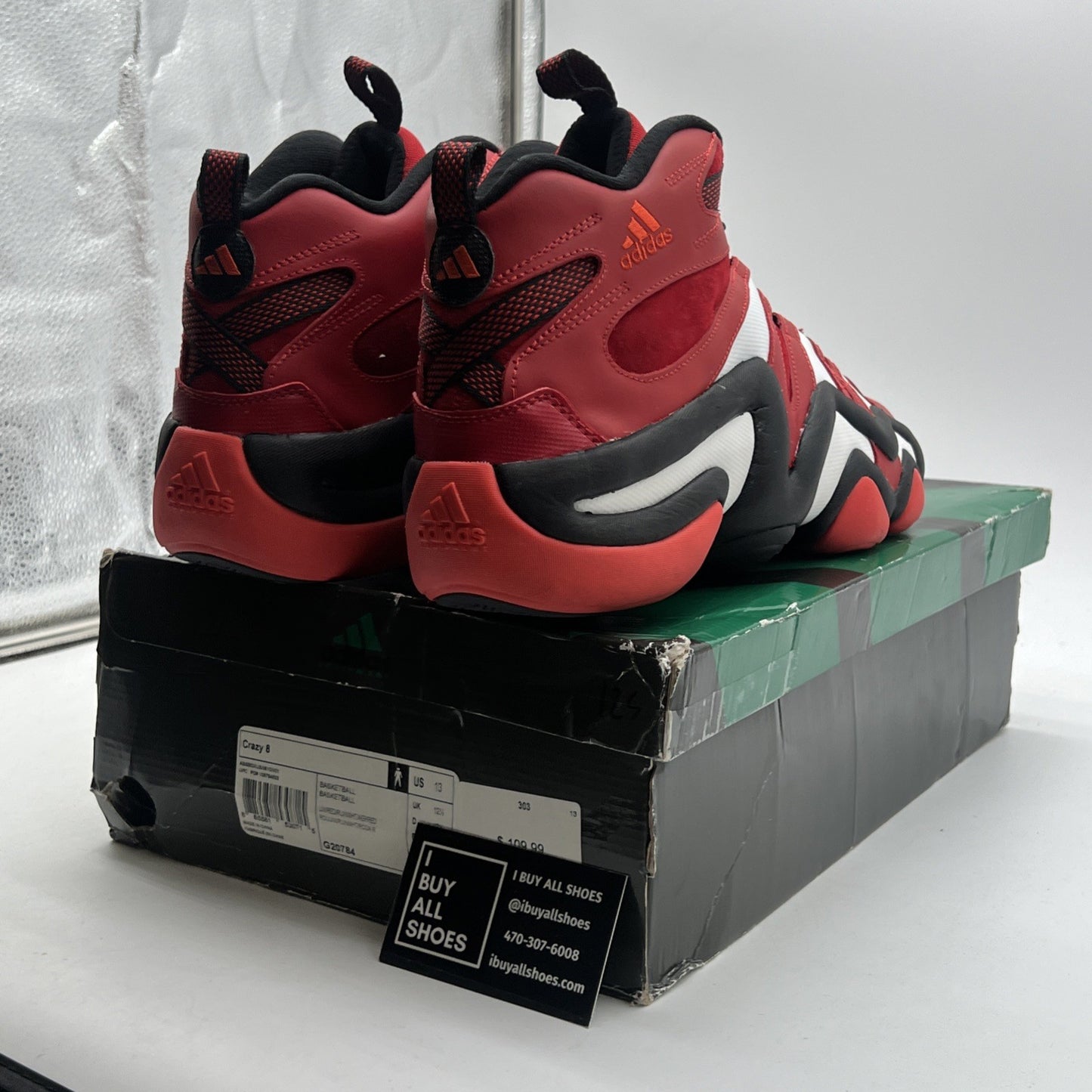 Size 13 - adidas Crazy 8 Retro Red White Black (G20784)