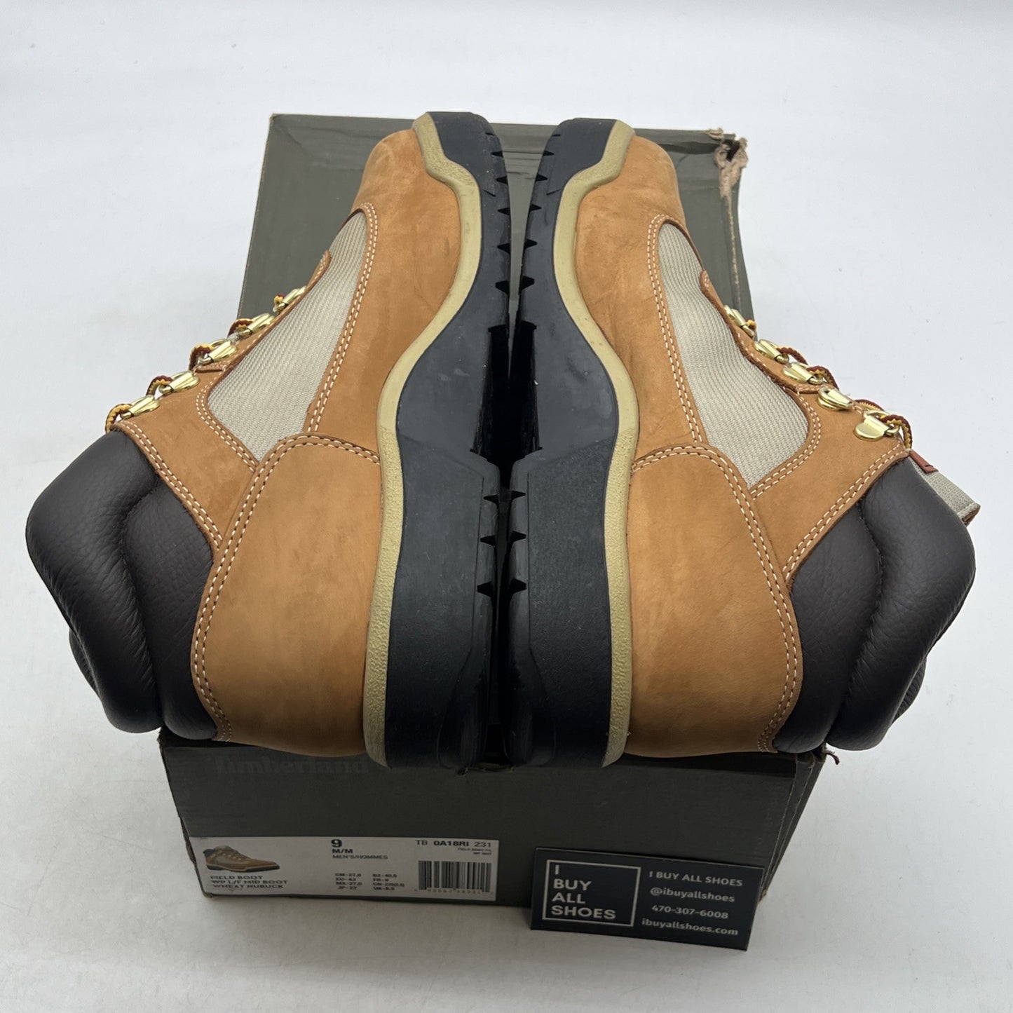 Size 9 - Timberland Men's Wheat Nubuck Leather Waterproof Boots (TB0A18RI231)
