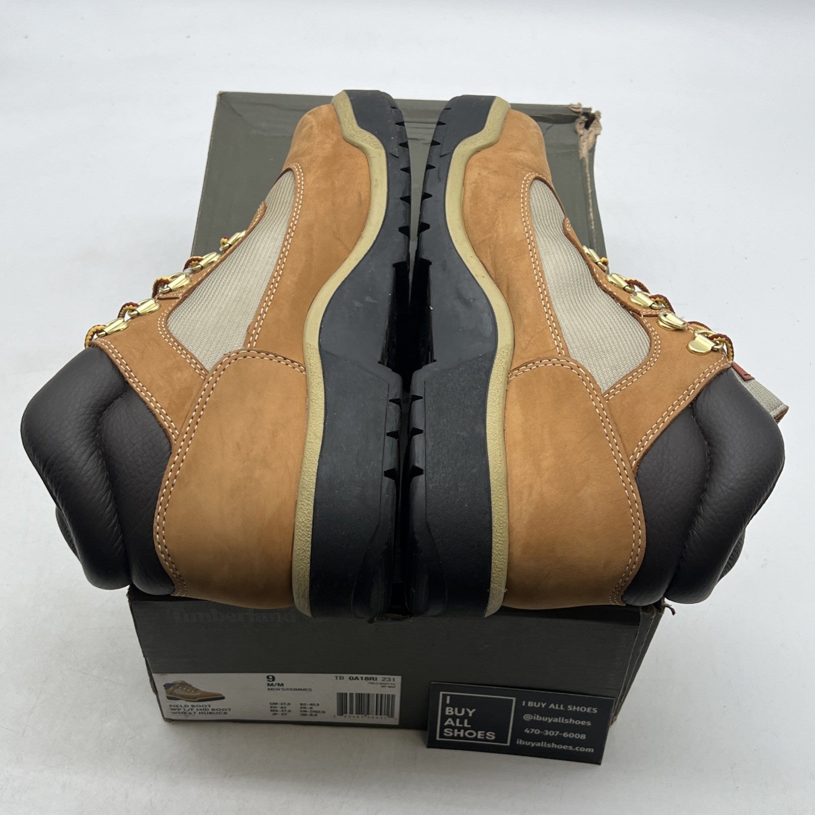 Size 9 - Timberland Men's Wheat Nubuck Leather Waterproof Boots (TB0A18RI231)