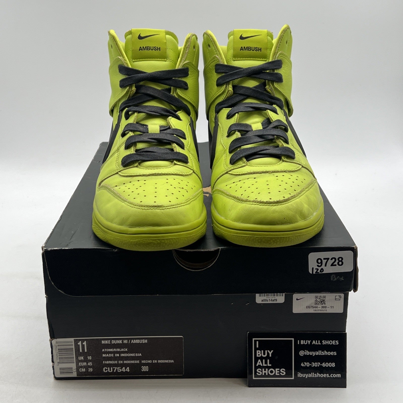Size 11 - Nike AMBUSH x Dunk High Flash Lime (CU7544-300)