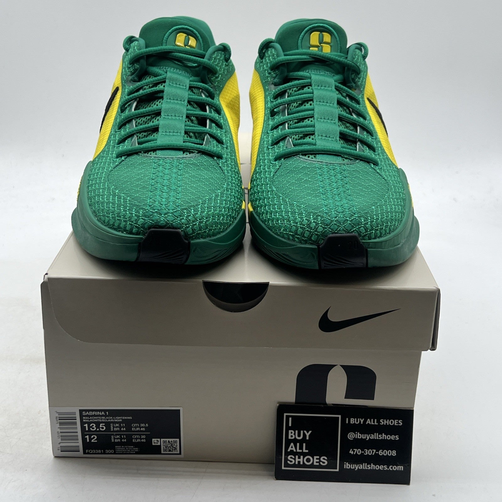 Size 13.5 - Nike Sabrina 1 Oregon Ducks W (FQ3381-300)