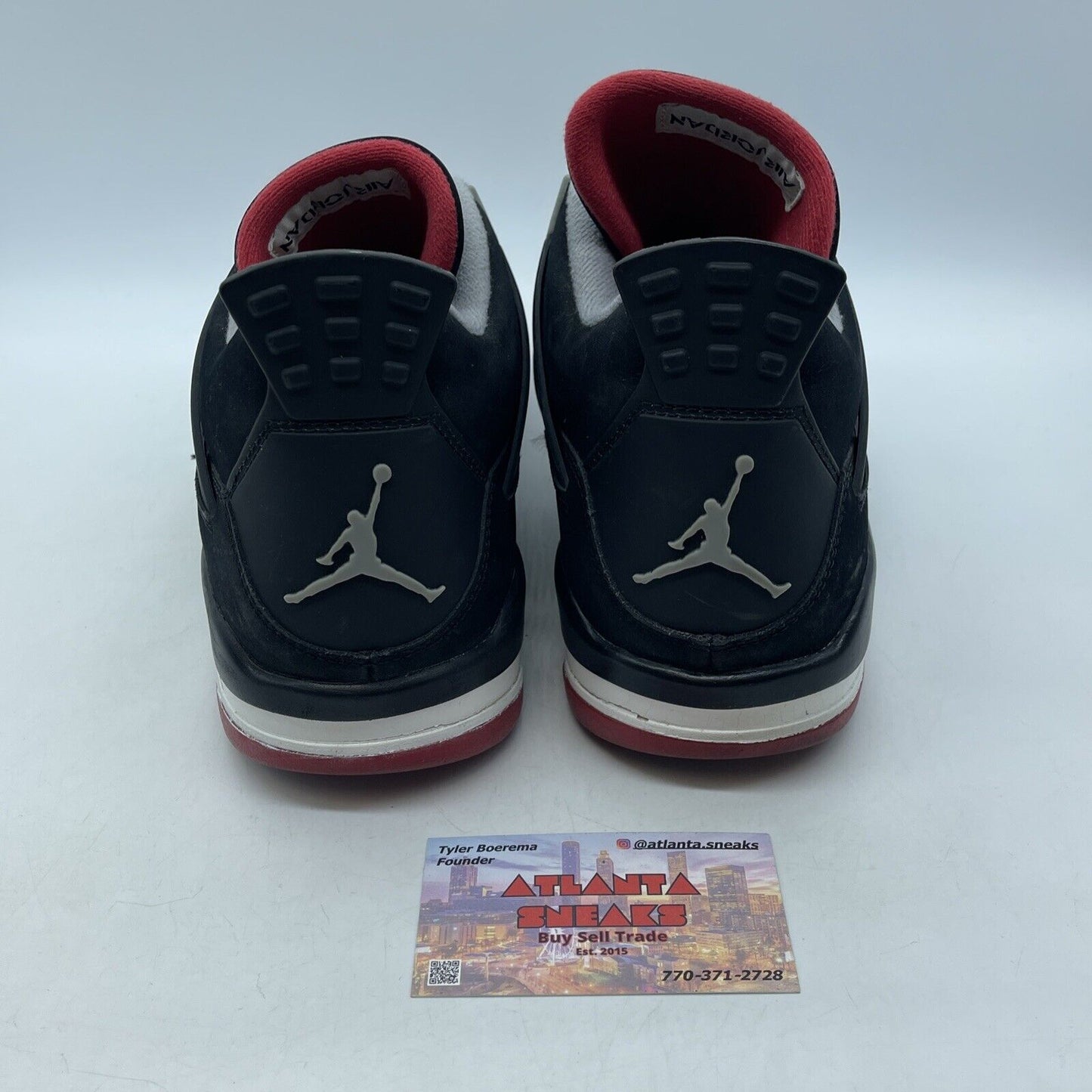 Size 11.5 - Jordan 4 Retro bred release 2012 Black Red Suede Leather (308497-089