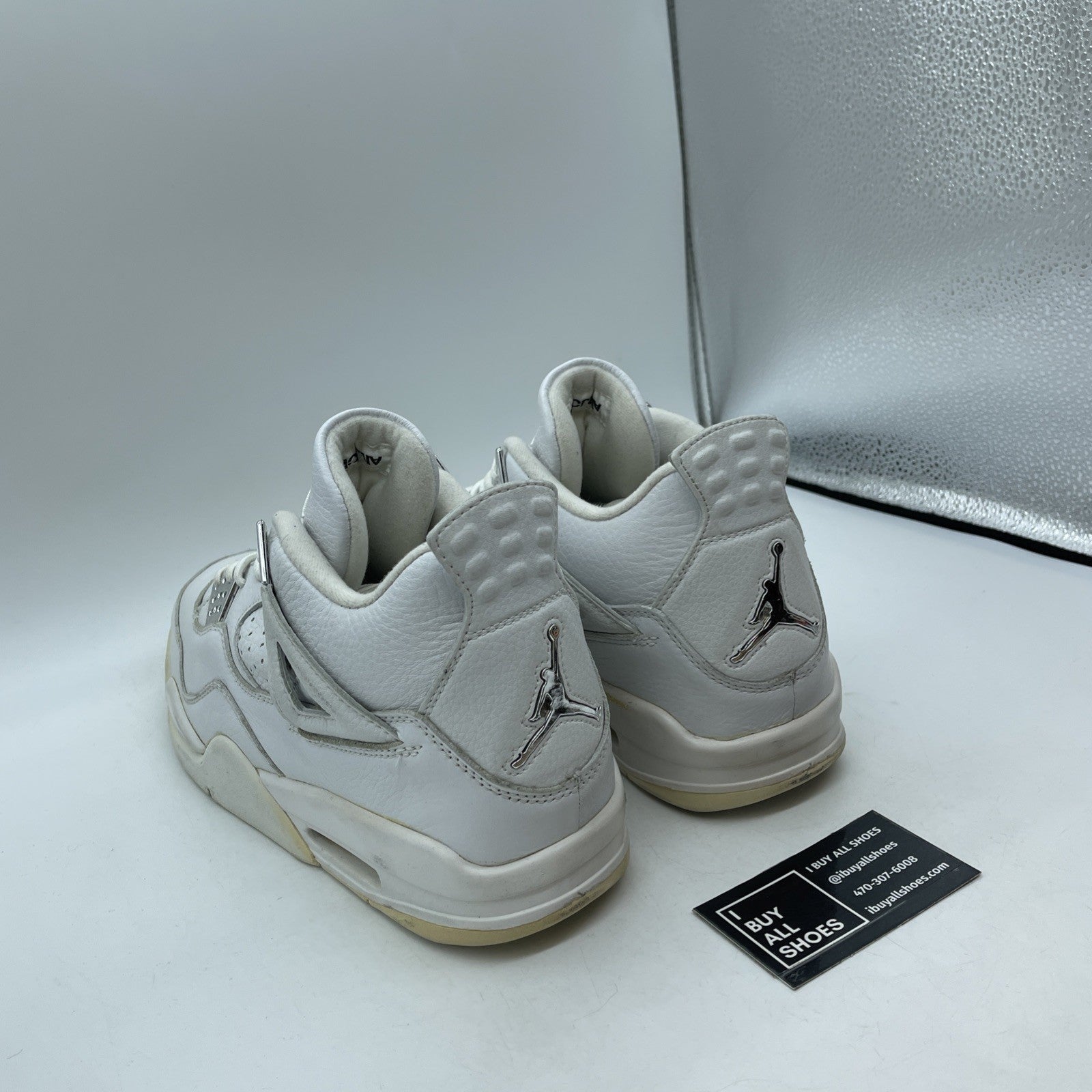 Size 13 - Air Jordan 4 Retro+ 2000 Bling White Silver Leather (136030-111)