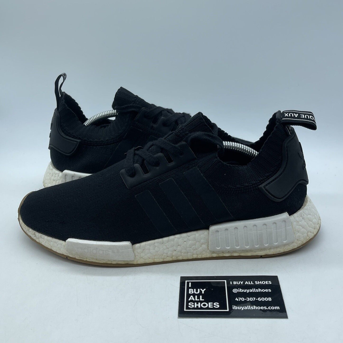 Size 12 - adidas NMD_R1 PK Black Gum White Suede Leather (BY1887)