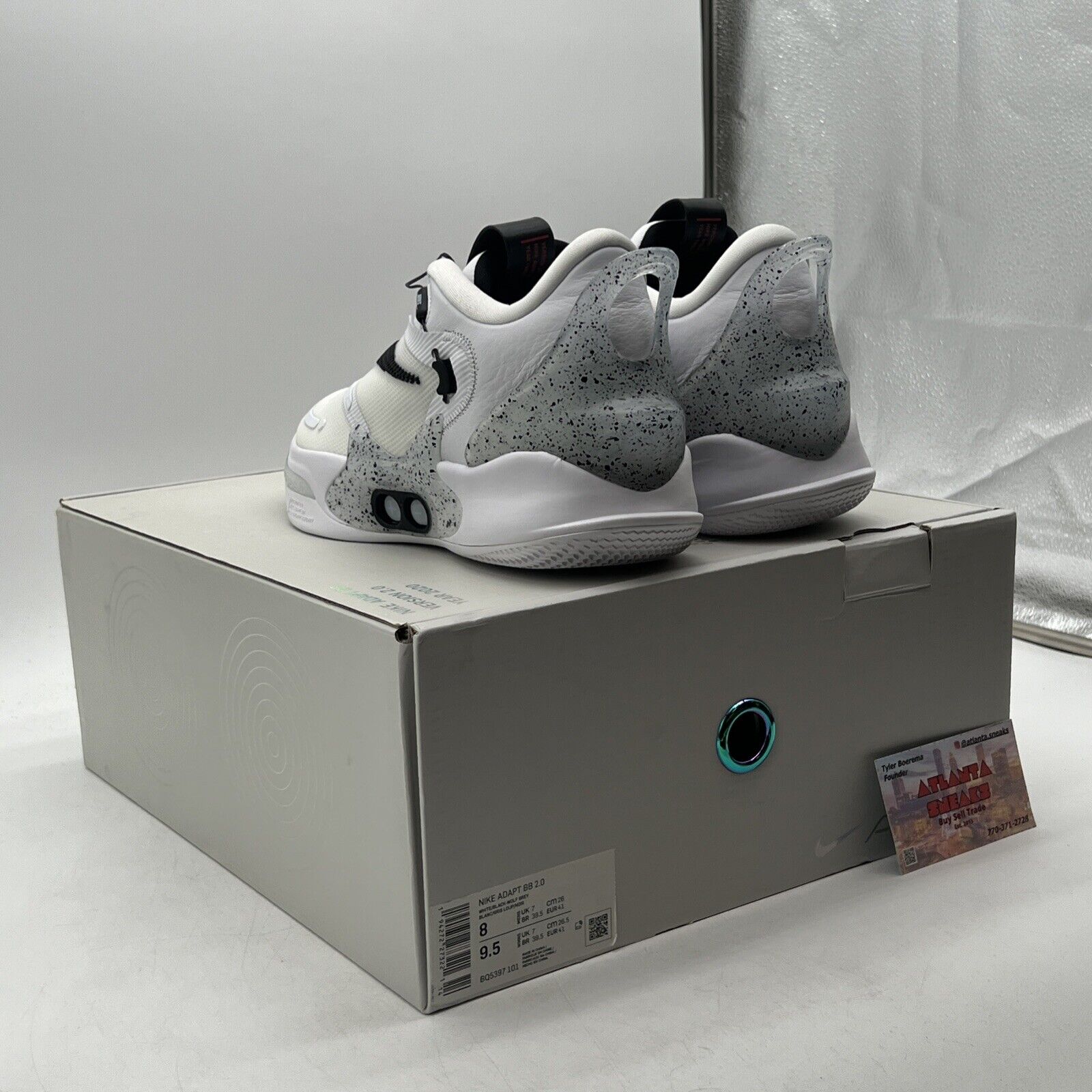 Size 8 - Nike Adapt BB 2.0 White Cement Black (BQ5397-101)