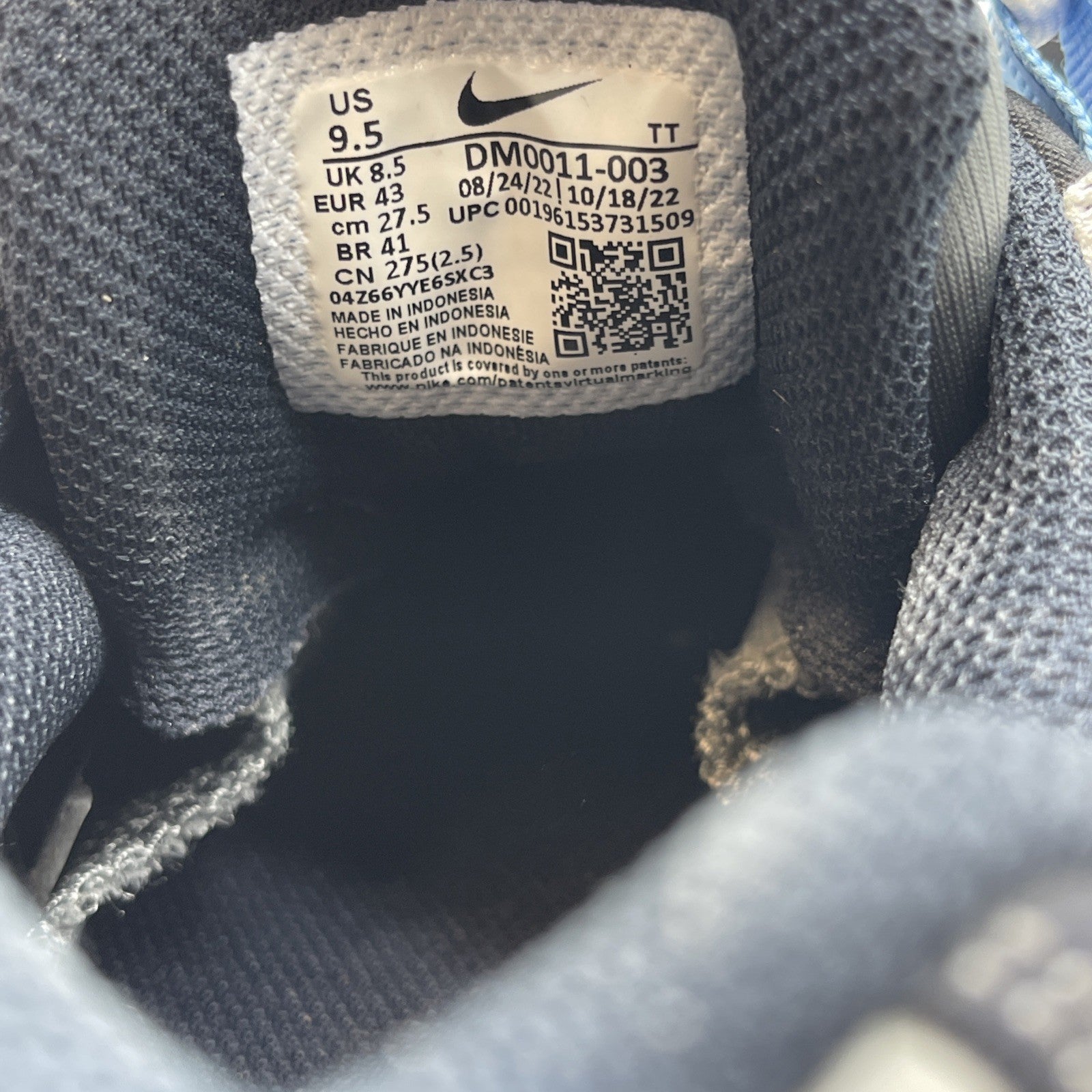 Size 9.5 - Nike Air Max 95 Cool Grey University Blue White (DM0011-003)