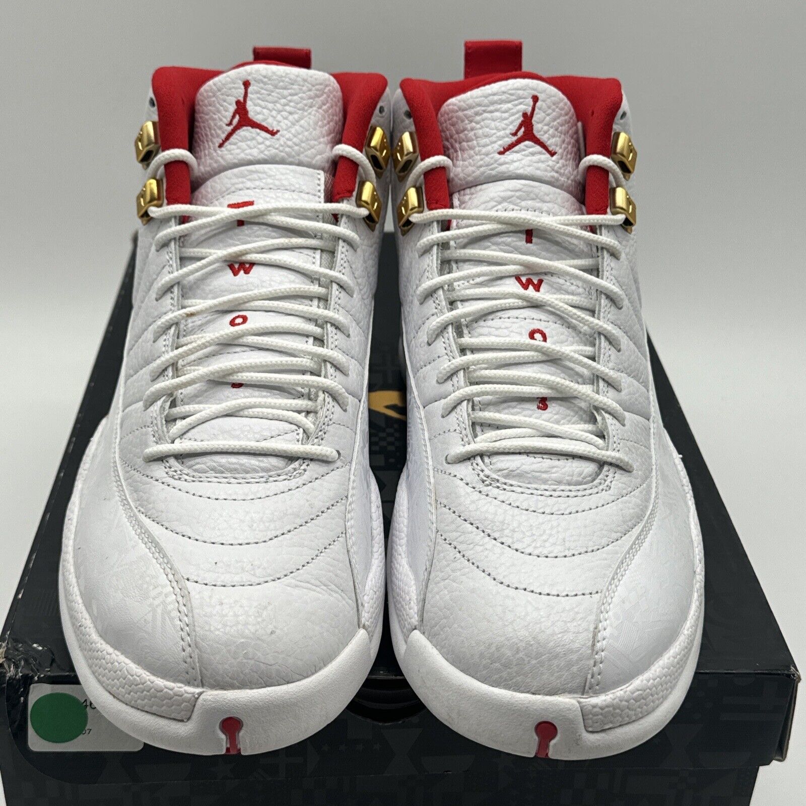 Size 11.5 - Jordan 12 Retro FIBA 2019 White Red Gold Premium Leather With Box!