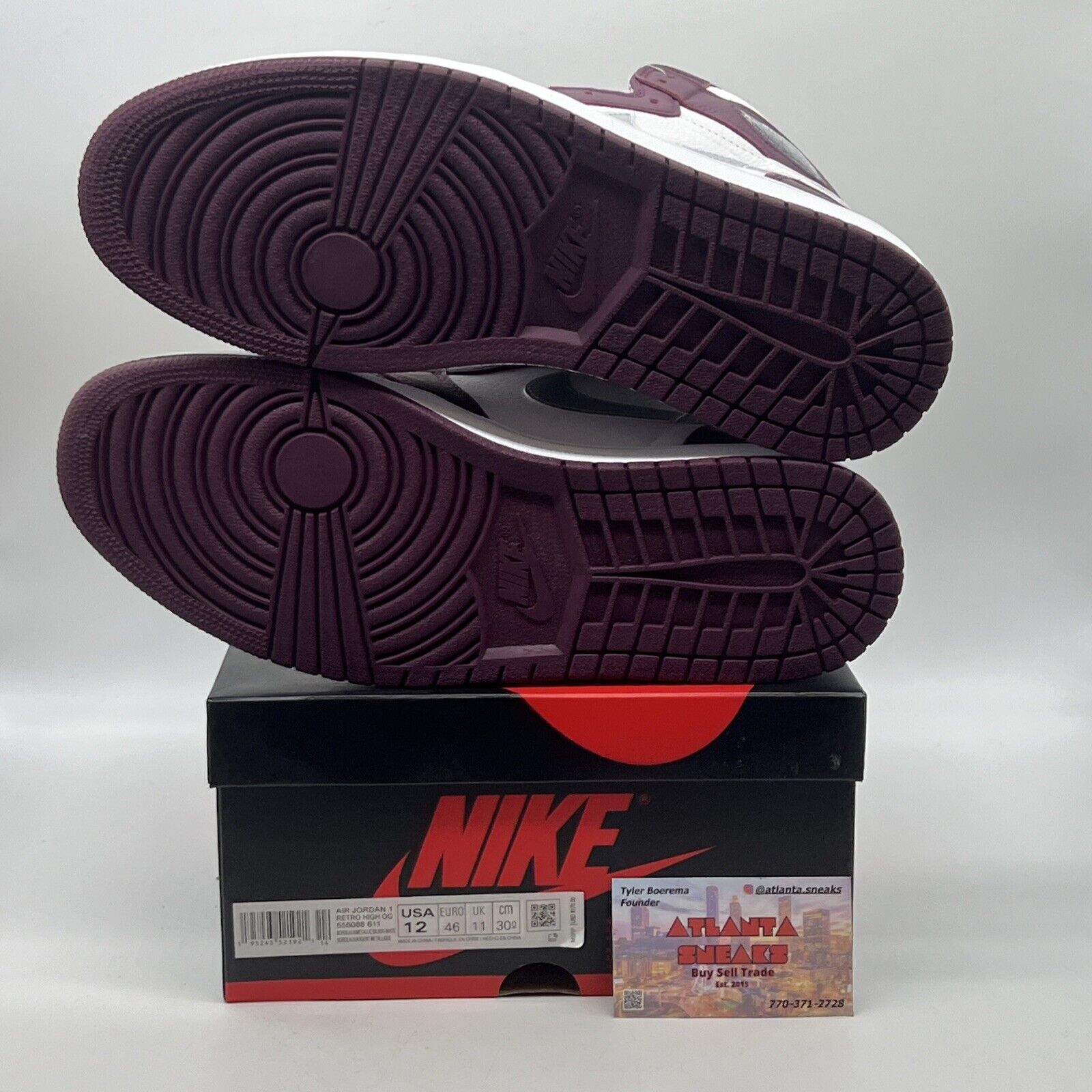 Size 12 - Jordan 1 Retro High OG Bordeaux Brand New Og All