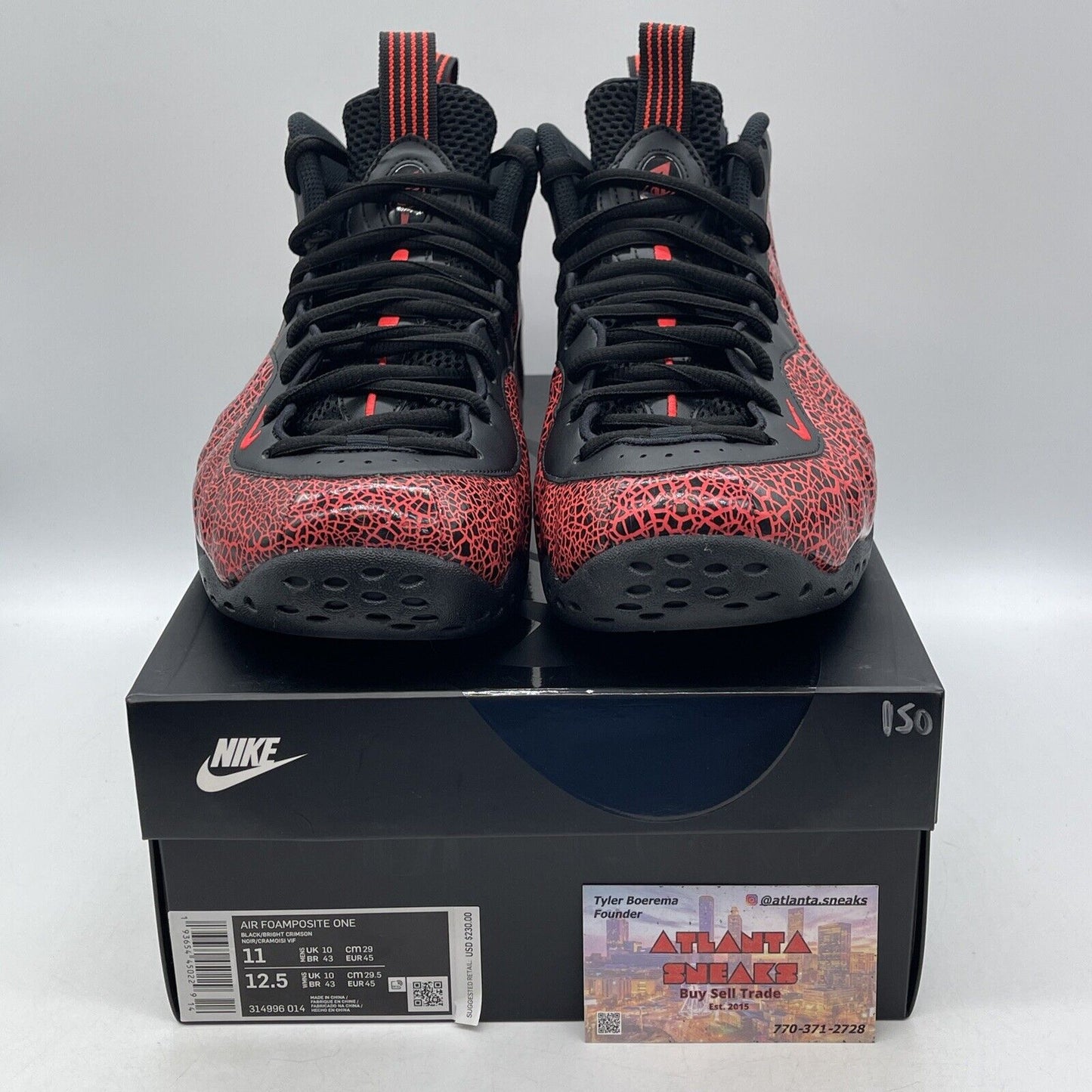 Size 11 - Nike Air Foamposite One Cracked Lava Black Suede (314996-014)