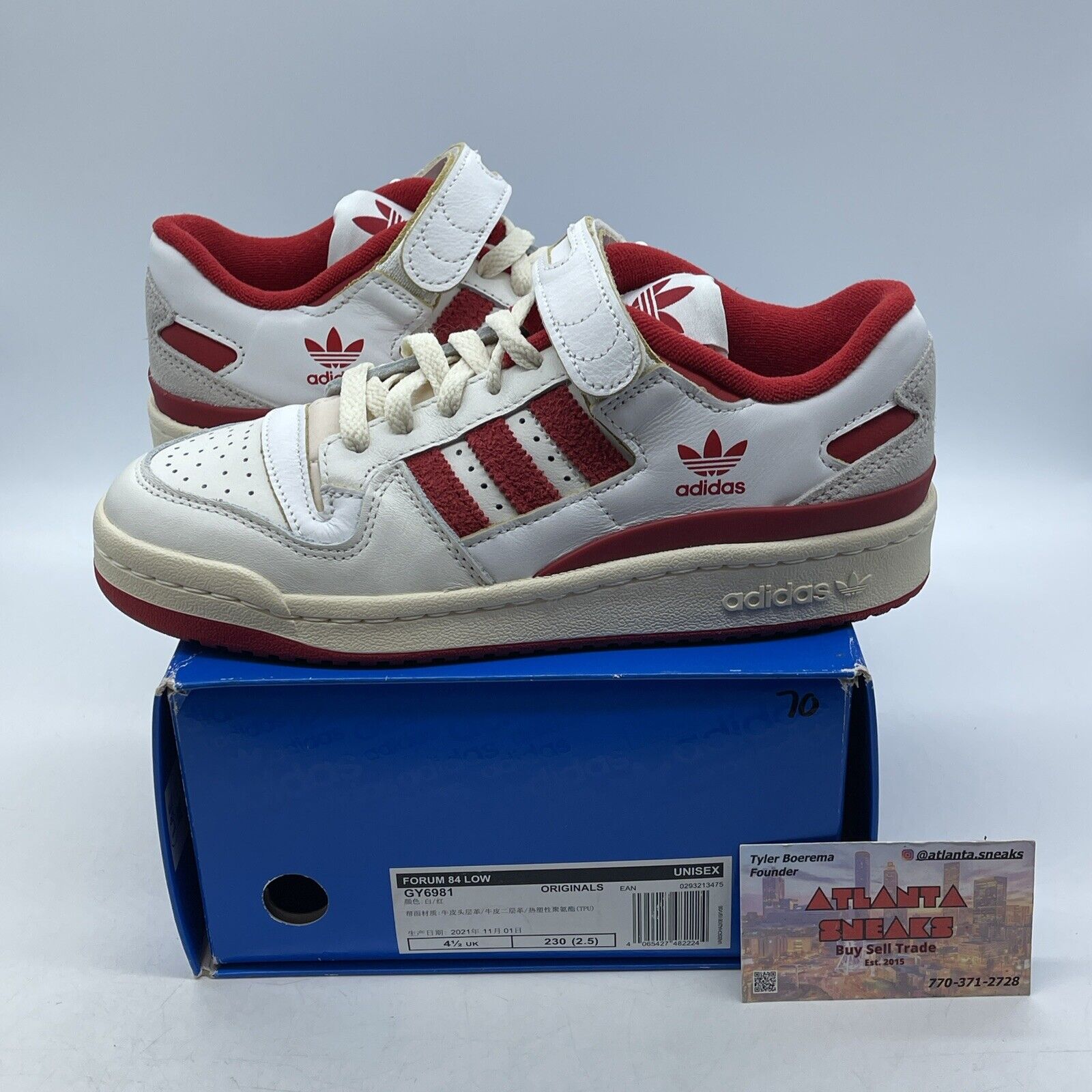 Size 5 - adidas Forum 84 Low Team Power Red White Tan (GY6981)