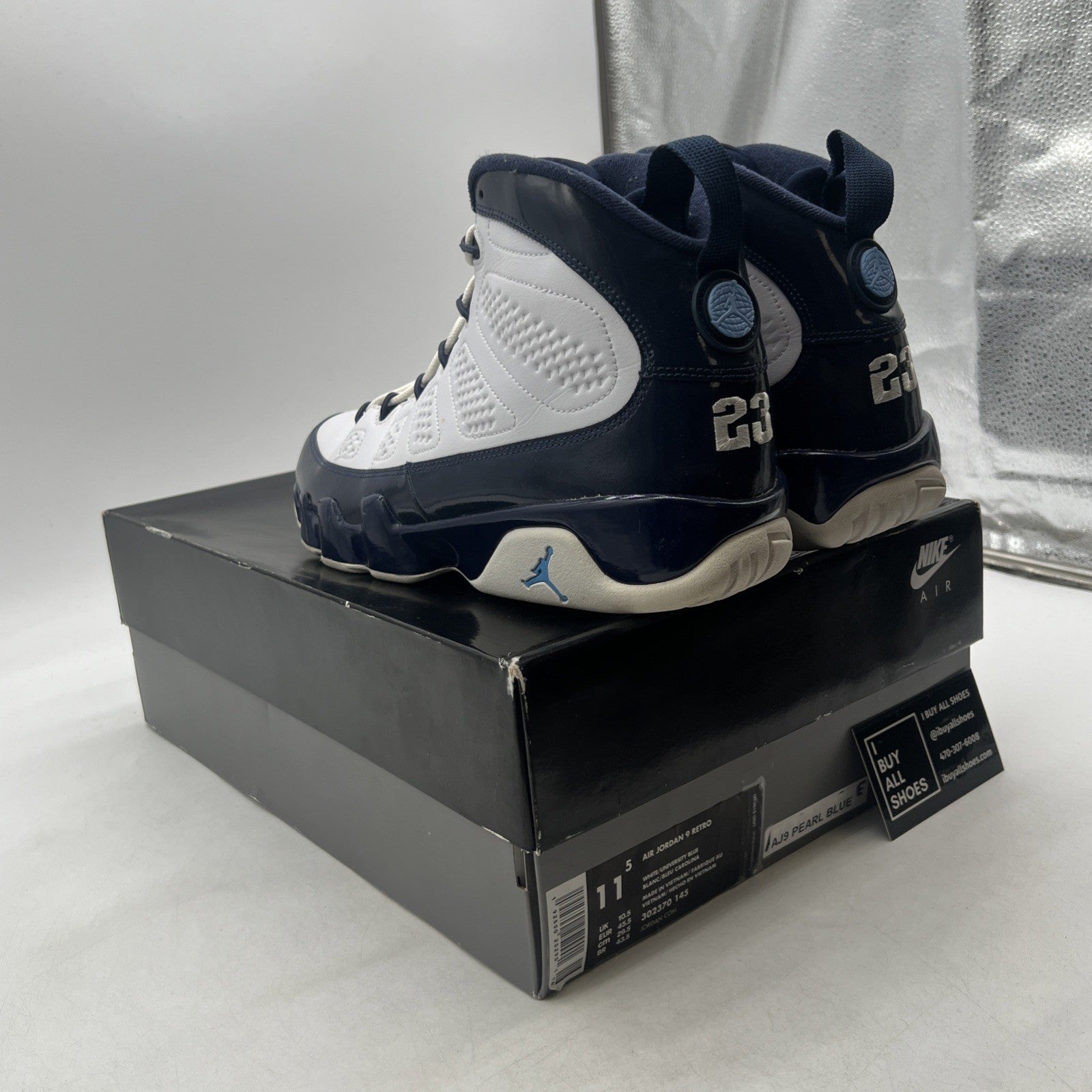 Size 11.5 - Air Jordan 9 Retro UNC (302370-145)