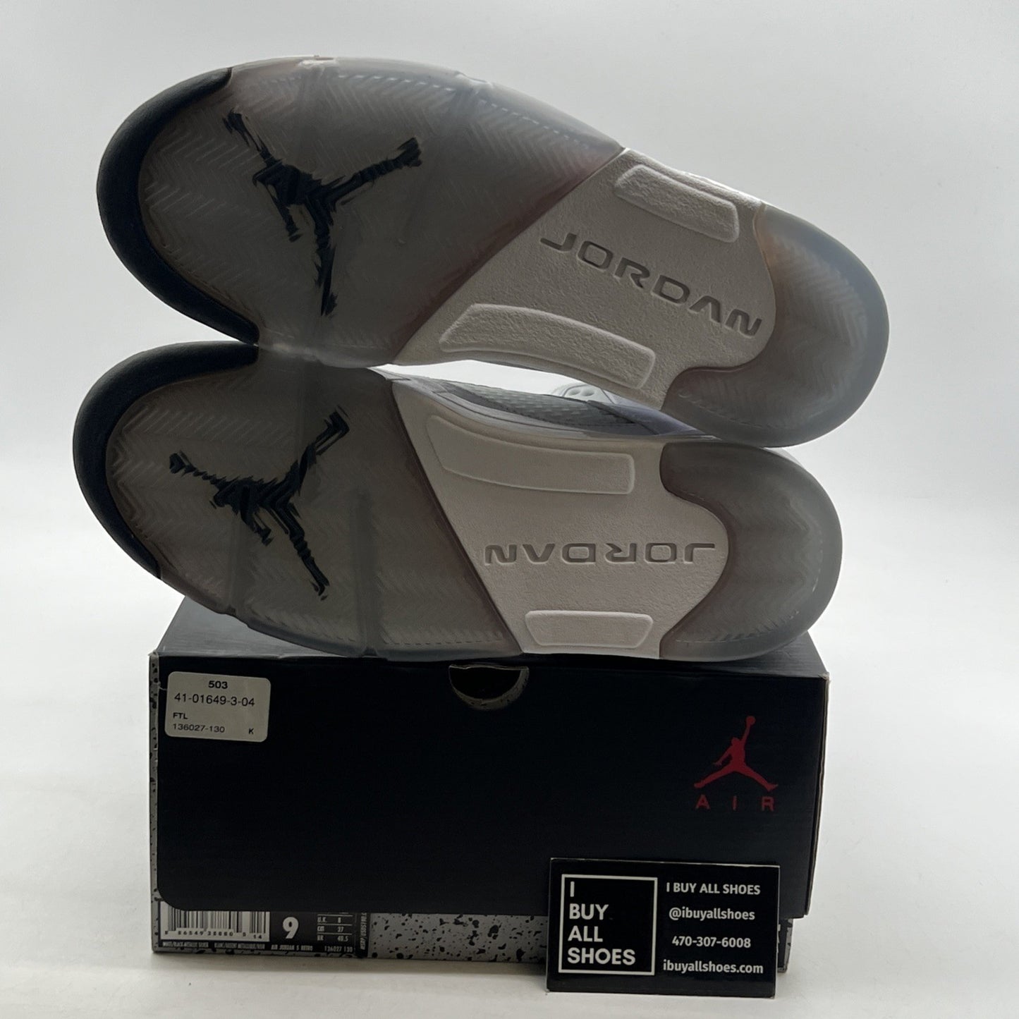 Size 9 - Air Jordan 5 Retro 2015 White Metallic (136027-130)