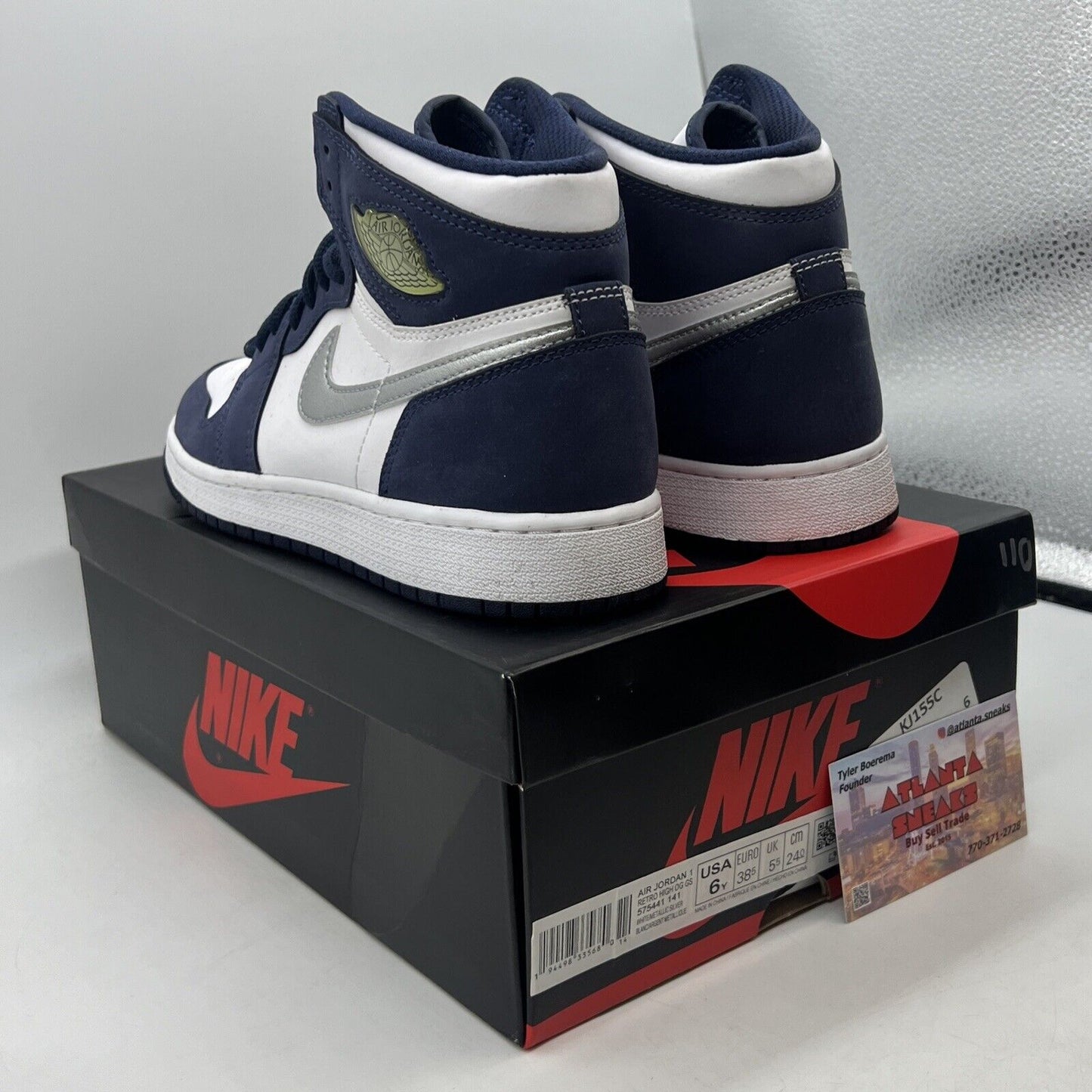 Size 6 - Jordan 1 Retro High CO.JP Midnight Navy White Leather (575441-141)