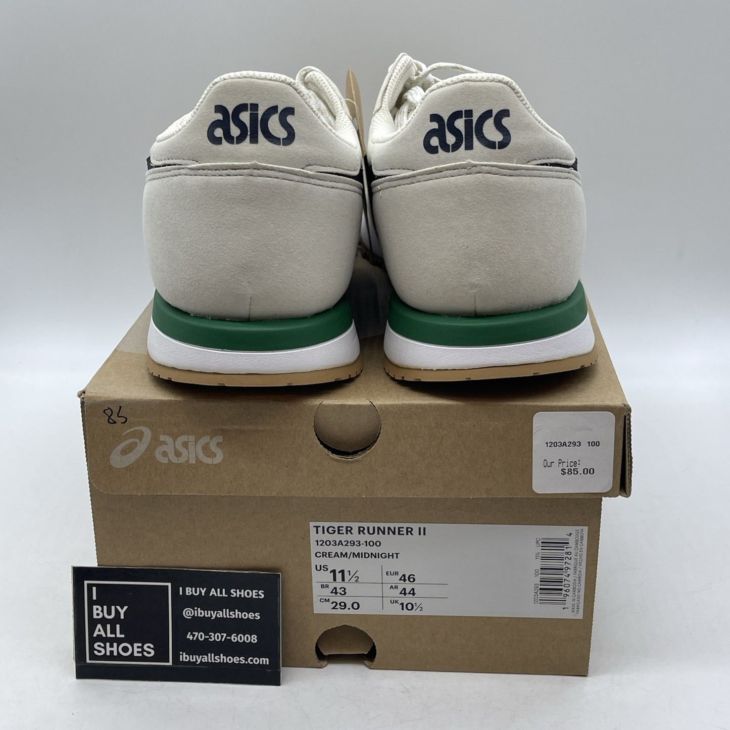 Size 11.5 - Asics Tiger Runner 2 Cream Midnight (1203A293-100)