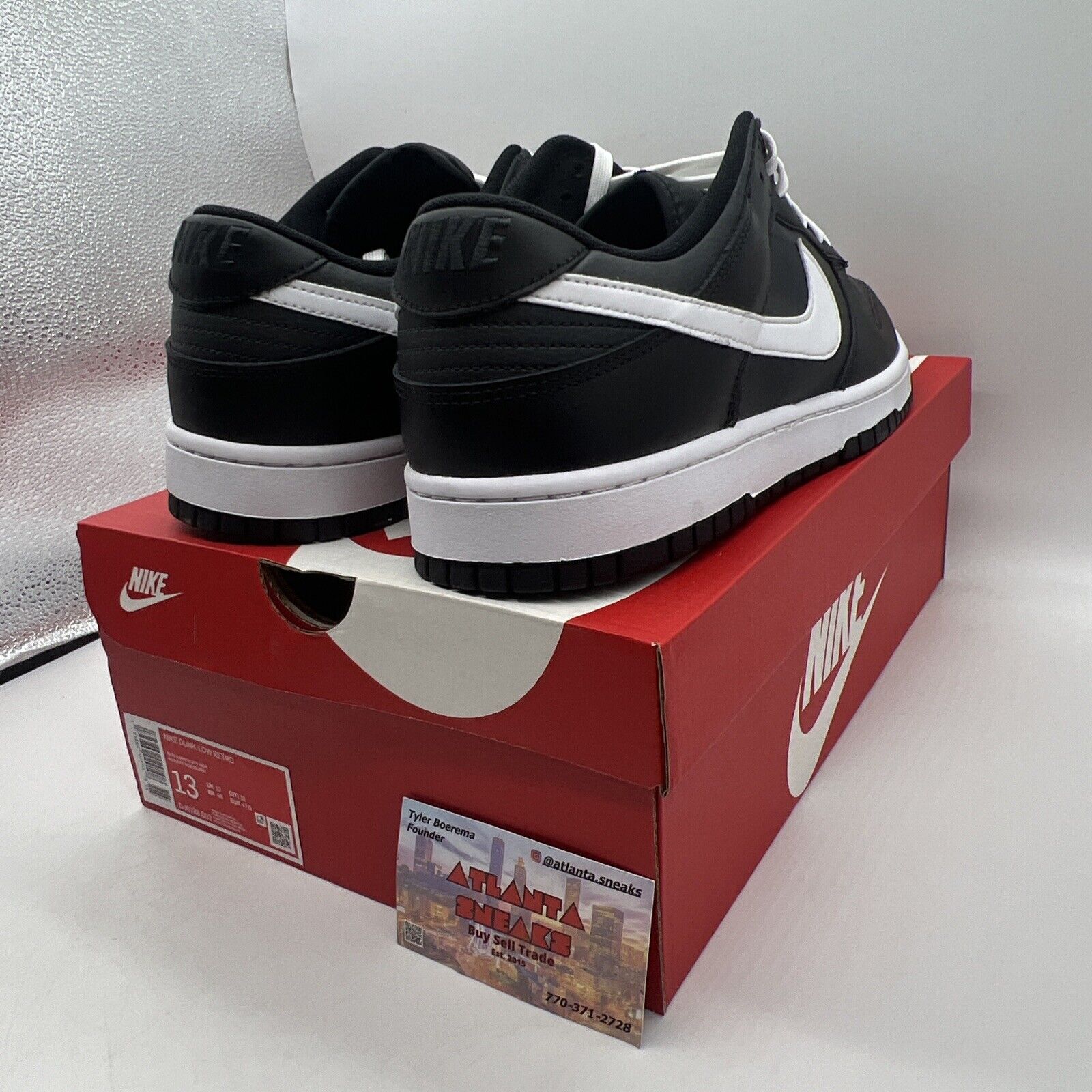 Size 13 - Nike Dunk Low Black Panda Brand New Og All