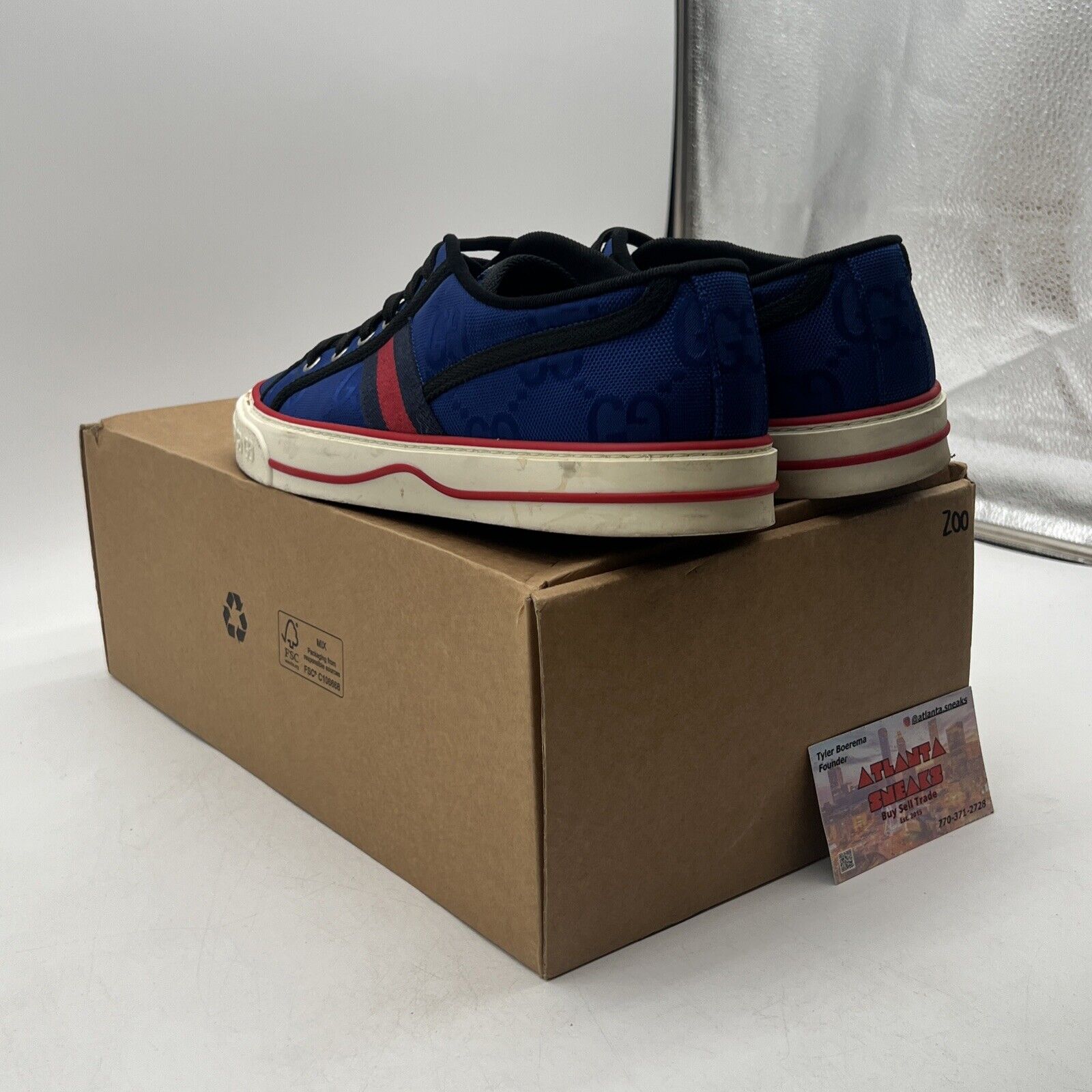 Size 9.5 - Gucci Tennis 1977 Off the Grid Low Blue