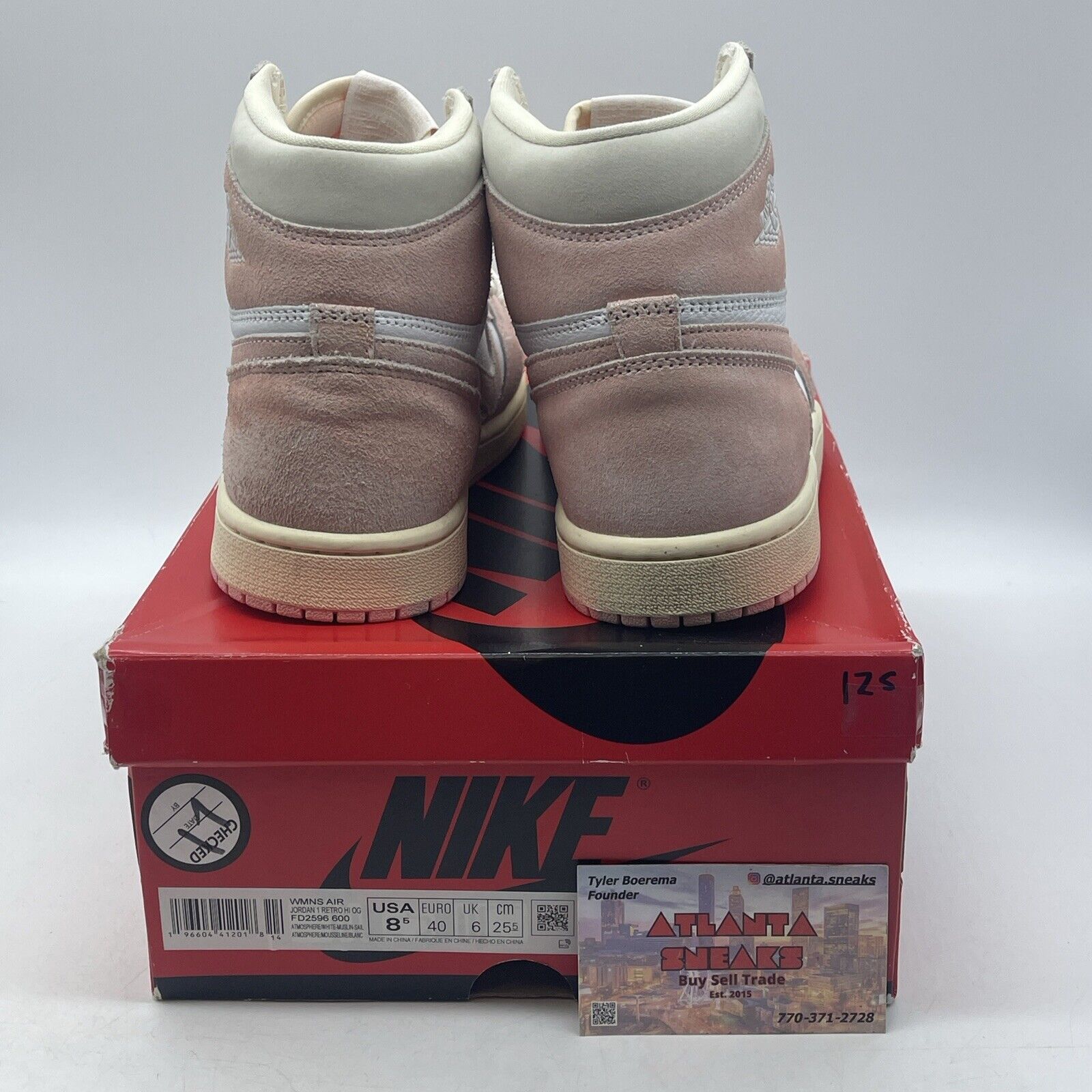 Size 8.5W- Air Jordan 1 Retro OG High Washed Pink White Suede (FD2596-600)