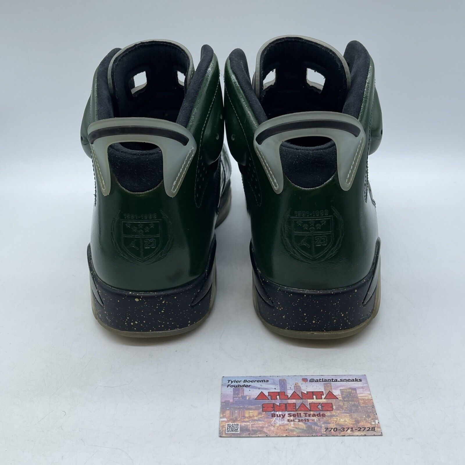 Size 12 - Air Jordan 6 Retro Champagne Bottle Green Black Leather (384664-350)