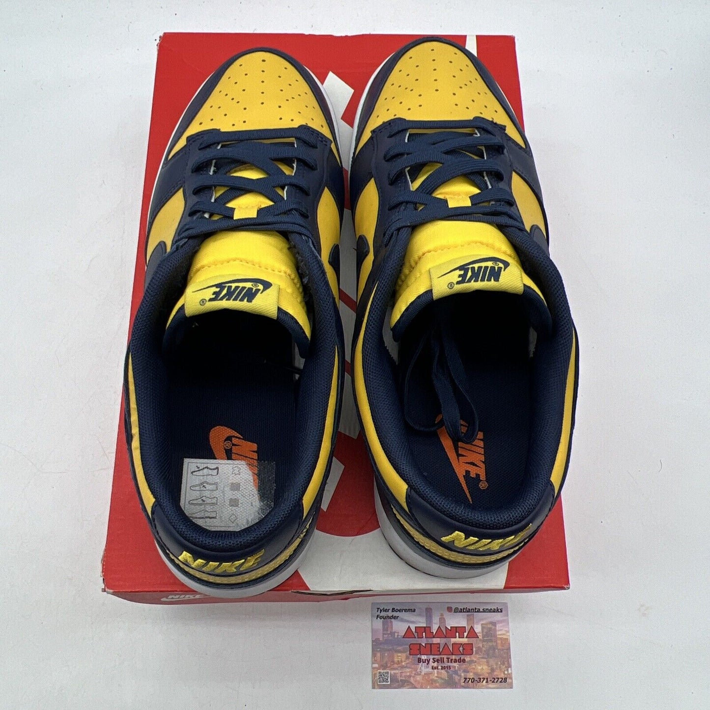 Size 11 - Nike Dunk Low Michigan 2021 Navy Yellow White Leather (DD1391-700)