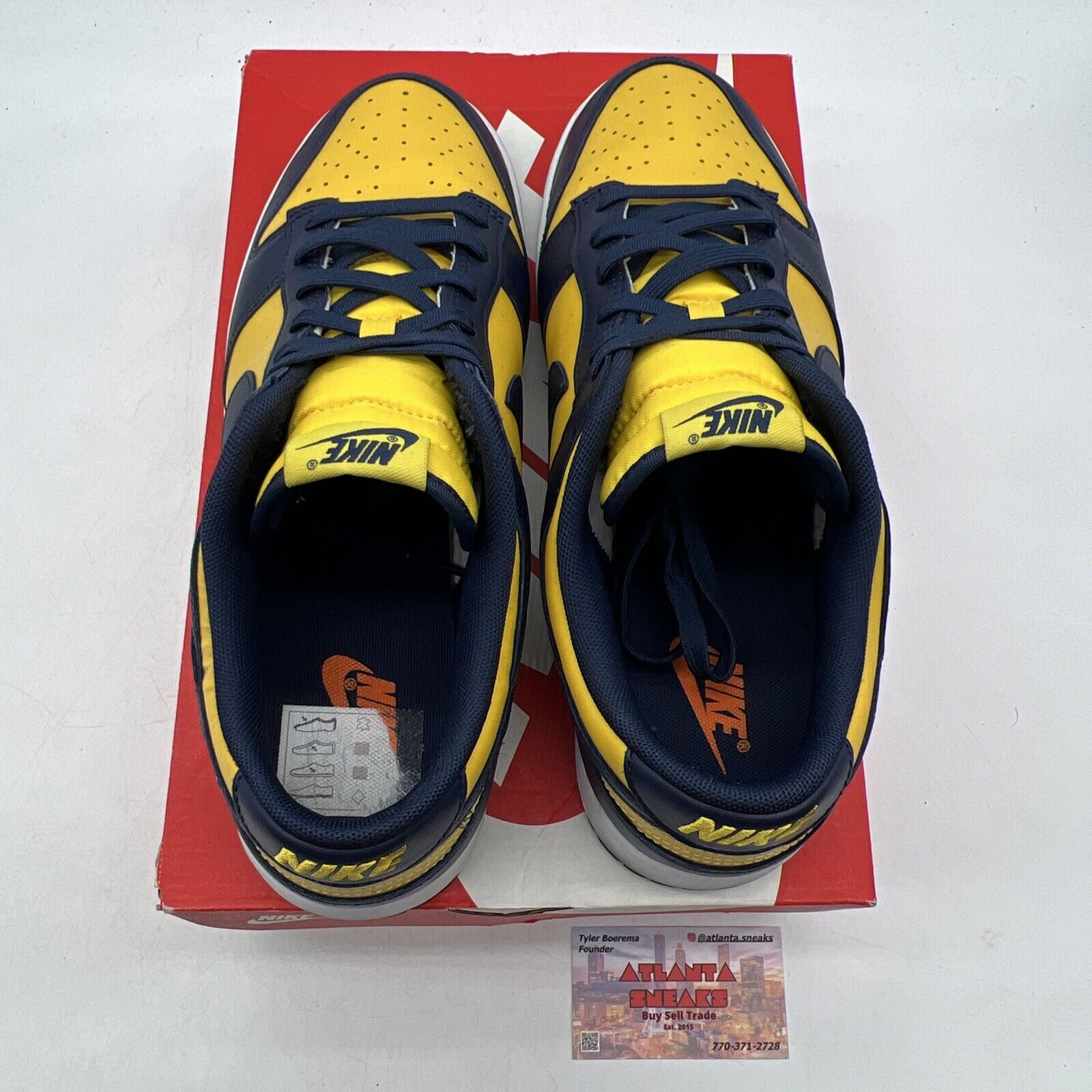 Size 11 - Nike Dunk Low Michigan 2021 Navy Yellow White Leather (DD1391-700)