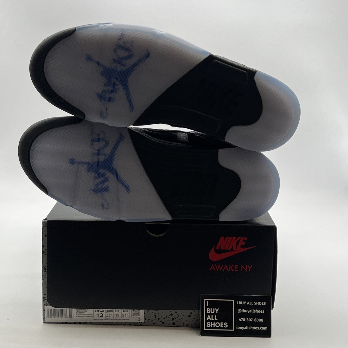 Size 13 - Awake NY x Air Jordan 5 Retro Boro - Racer Blue (DV4982-004)