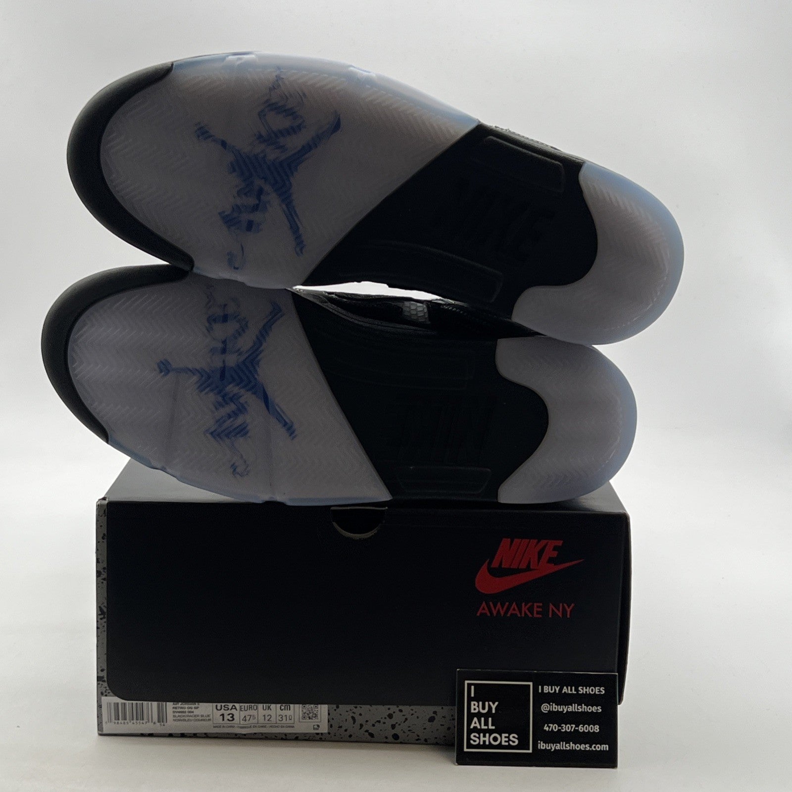 Size 13 - Awake NY x Air Jordan 5 Retro Boro - Racer Blue (DV4982-004)