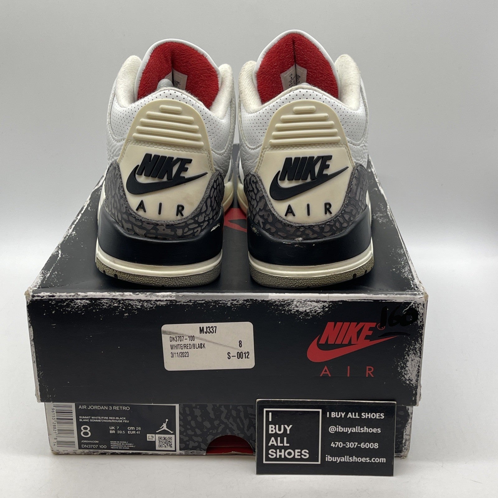 Size 8 - Jordan 3 Retro Mid White Cement Reimagined Grey Suede (DN3707-100)