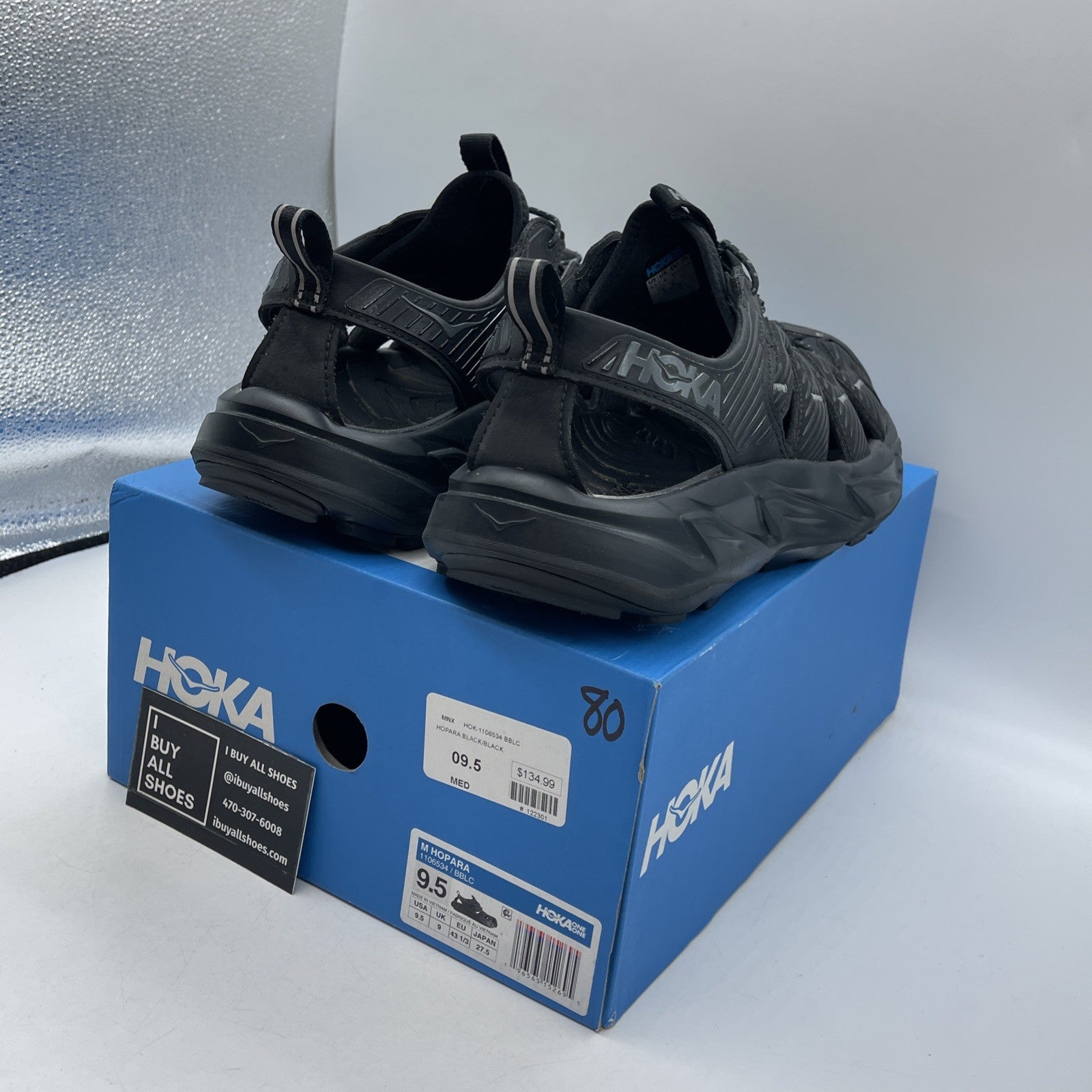 Size 9.5 - Hoka One One Hopara Black (1106534)
