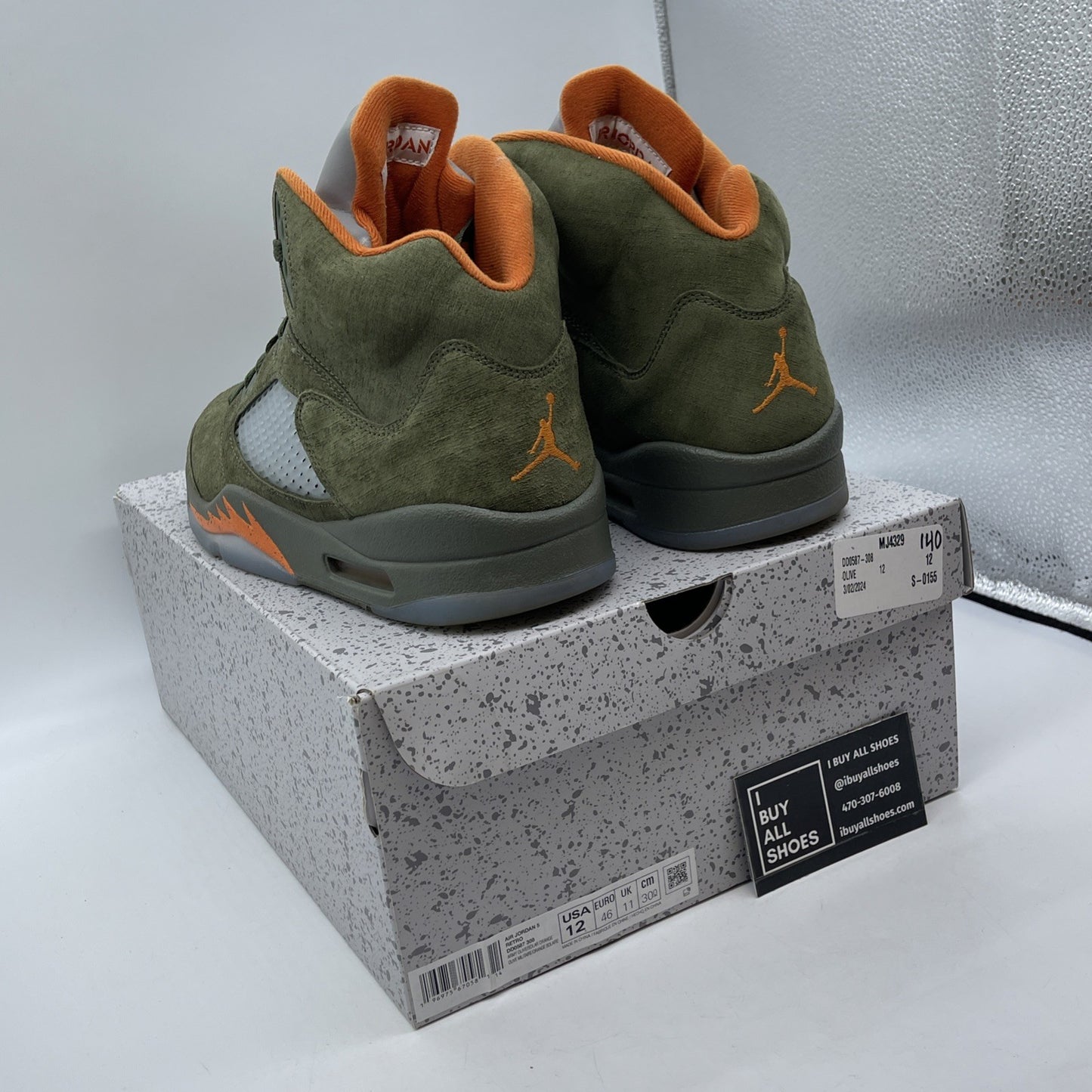 Size 12 - Air Jordan 5 Retro 2024 Olive Green Orange Suede (DD0587-308)