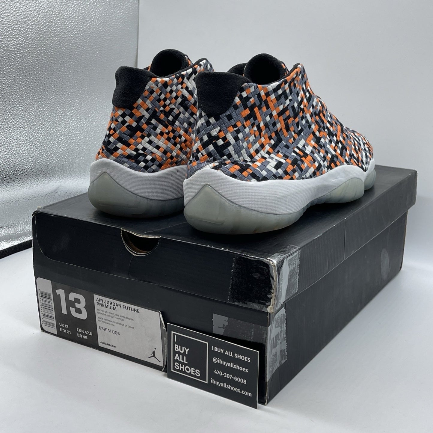Size 13 - Air Jordan Future Premium Easter Orange Black Suede (652141-006)