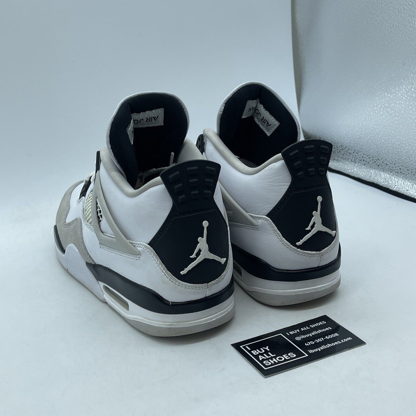 Size 10 - Jordan 4 Retro Mid Military Black White Suede Leather (DH6927-111)