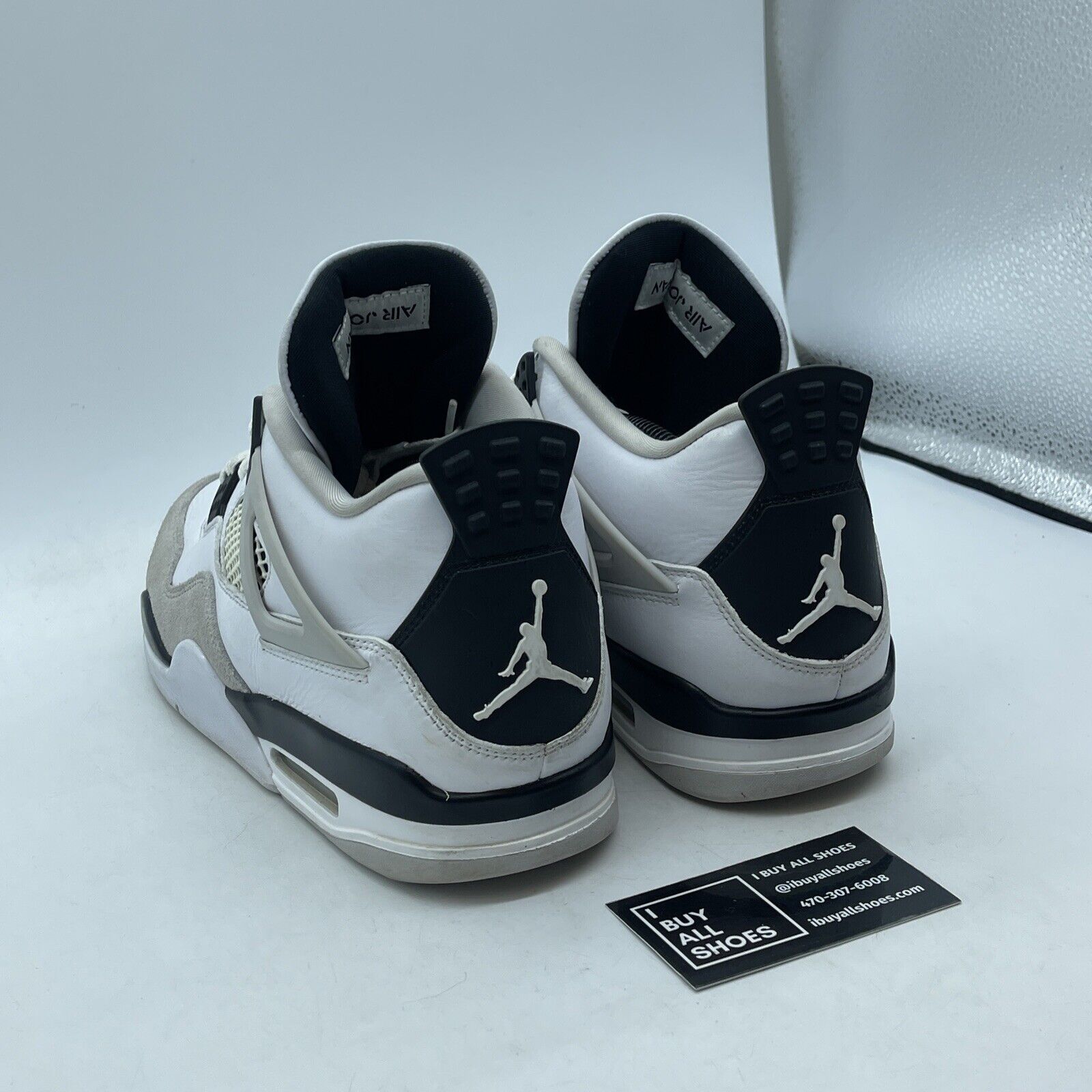 Size 10 - Jordan 4 Retro Mid Military Black White Suede Leather (DH6927-111)