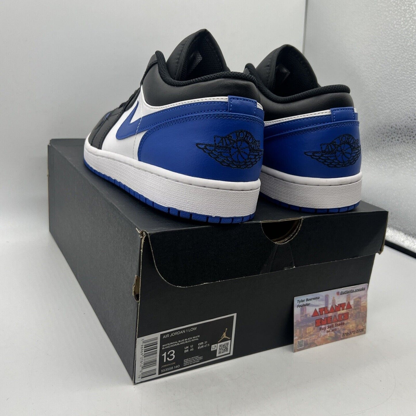 Size 13 - Air Jordan 1 Alternate Royal Toe Black White Blue Leather  553558-140