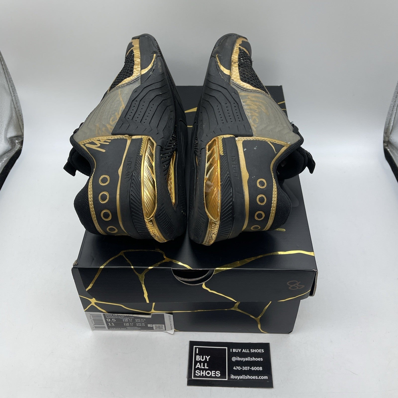 Size 9.5 - Nike Metcon 7 PE Mat Fraser Black Gold Suede Leather (DA8103-007)