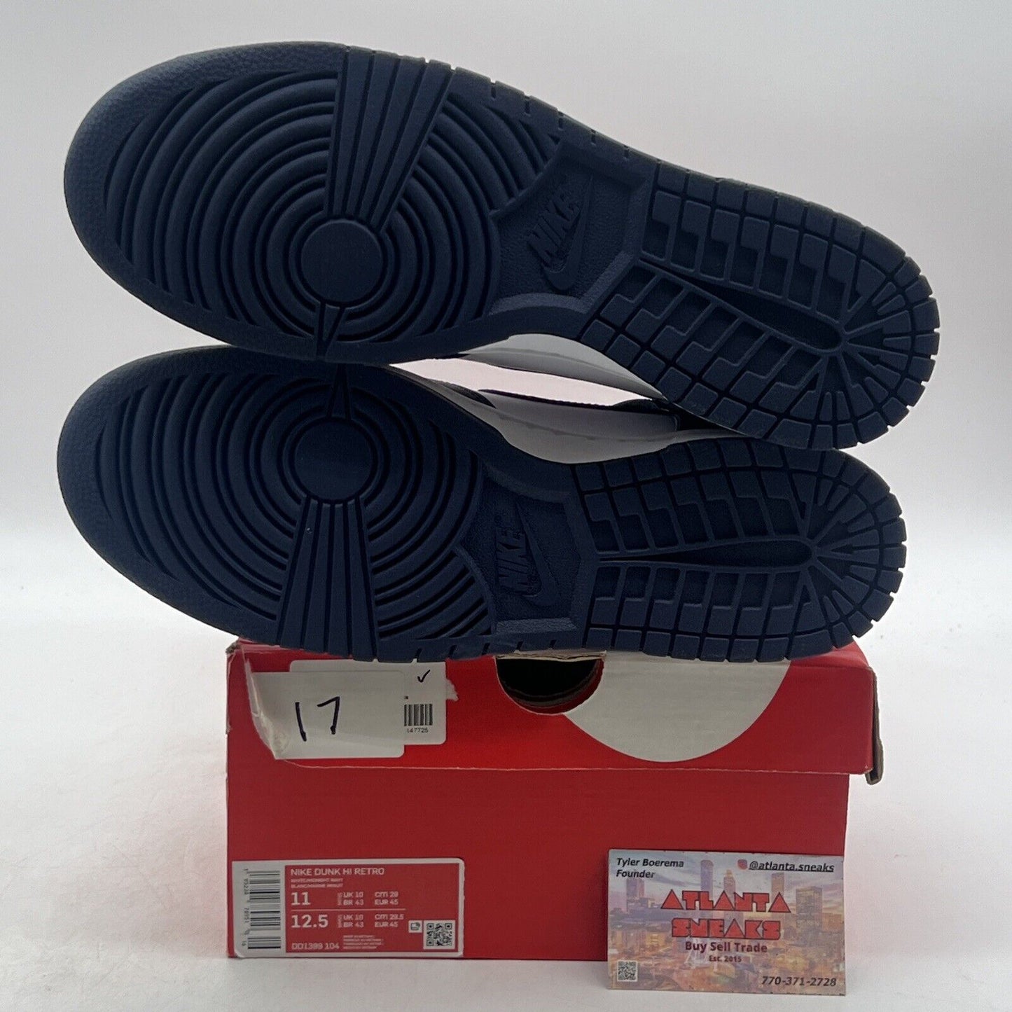 Size 11 - Nike Dunk High Midnight Navy White Navy (DD1399-104)
