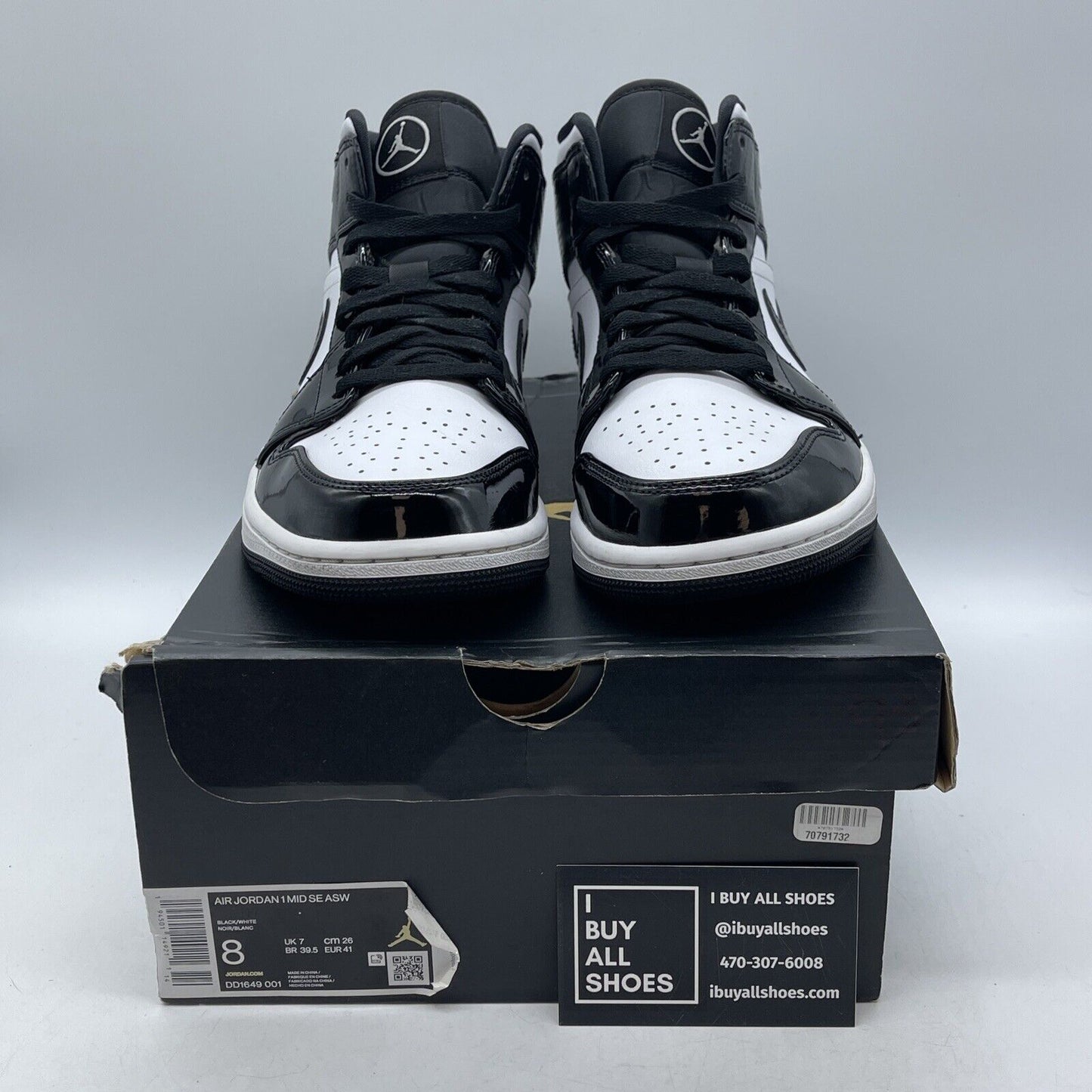 Size 8 - Air Jordan 1 SE Mid All Star White Black Leather (DD1649-001)